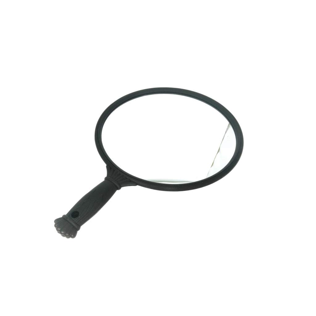 Professional Black Round Handheld Salon Mirror 25.5cm - Hairdressing & Barber Paddle Mirror for Styling, Makeup & Grooming - Perfect for Home, Salon & Travel Use