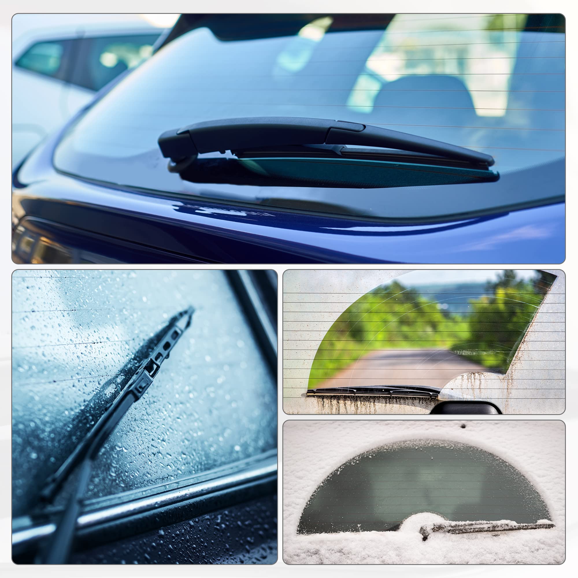 ACROPIX Rear Windshield Wiper Blade Arm Assembly Replacement for Buick Encore 2013-2022 - 2 Pack Black Wiper Blades - Perfect for Rainy Weather and Winter Driving