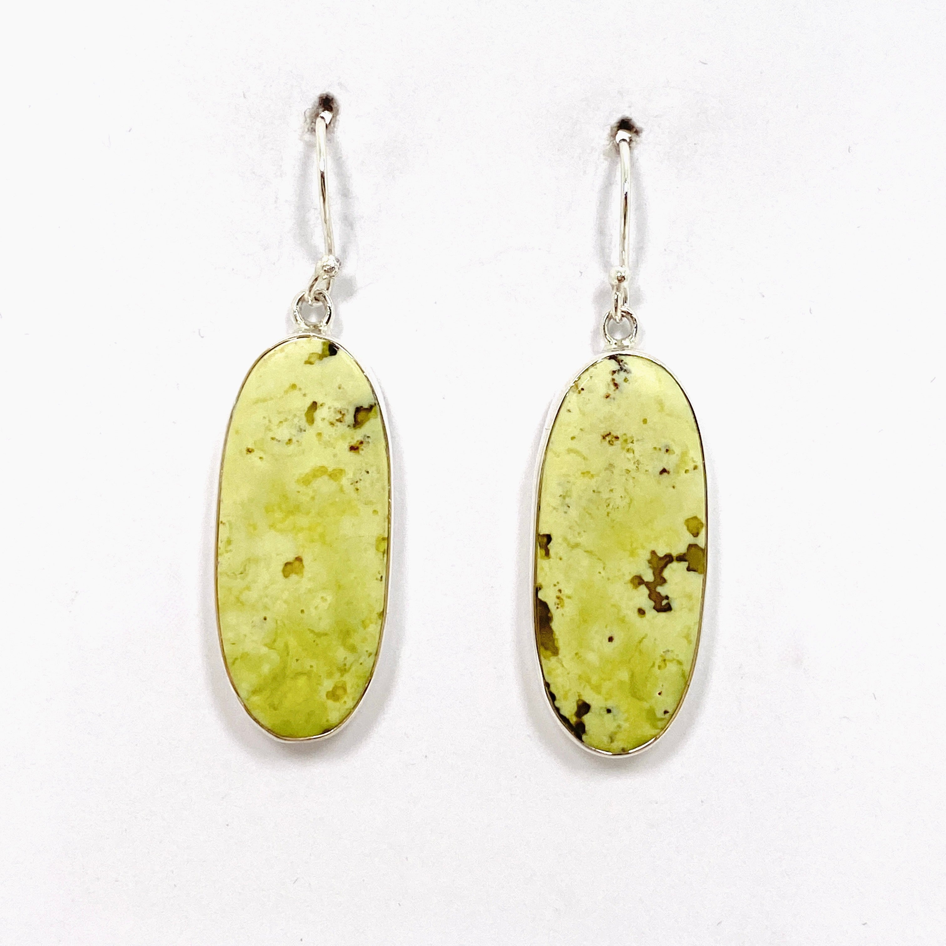 Natural Green Opal Oval Cabochon Earrings for Women - Handmade Sterling Silver Dangle Earrings - Elegant Jewelry Gift for Birthday, Anniversary & Special Occasions