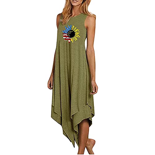 Amber Women's Sleeveless Summer Dress with Letter Print - Casual Long Maxi Dress for Beach, Vacation & Outdoor Parties