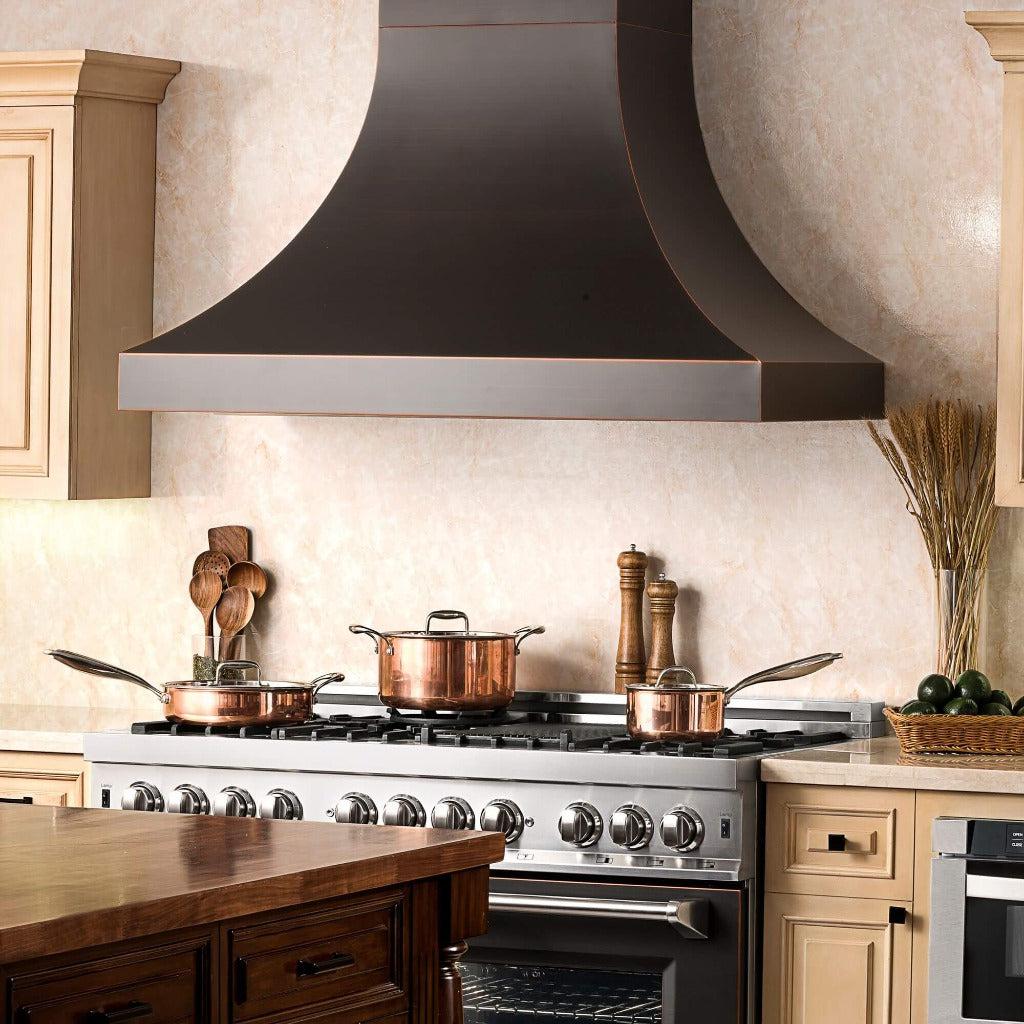 ZLINE 8632B Designer Series Oil Rubbed Bronze Wall Mount Range Hood - 36 Inch Kitchen Vent Hood with Powerful CFM for Modern Home Cooking