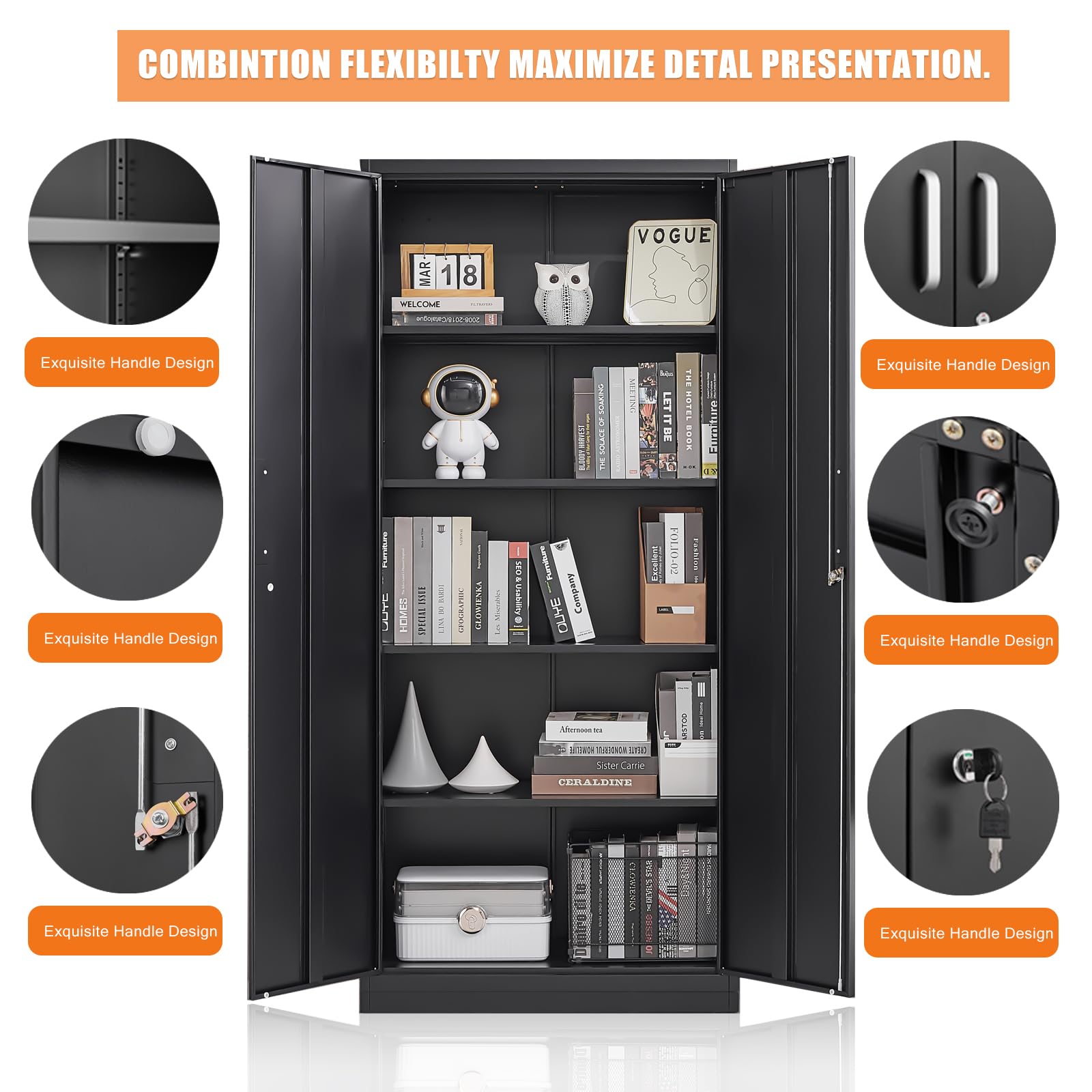 Heavy Duty Metal Storage Cabinet with Adjustable Shelves - 71