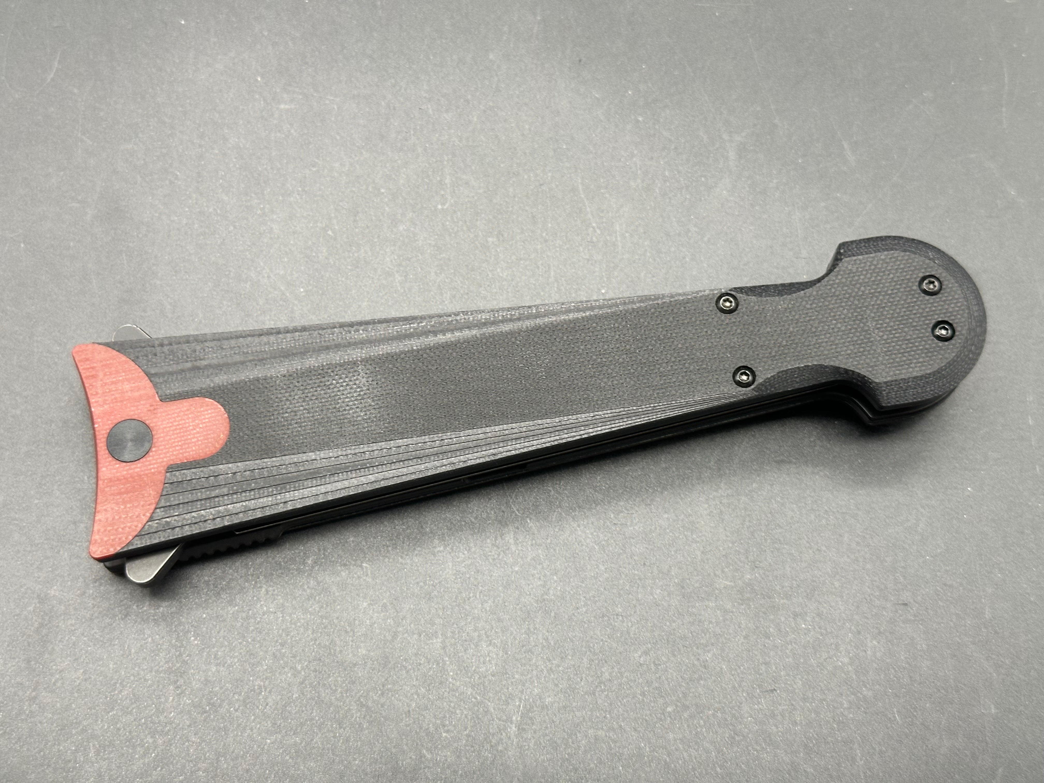 Daggerr Knives Cinquedea - 5.6 Inch Black D2 Steel Blade with Aluminum Handle for Camping, Hunting & Outdoor Survival