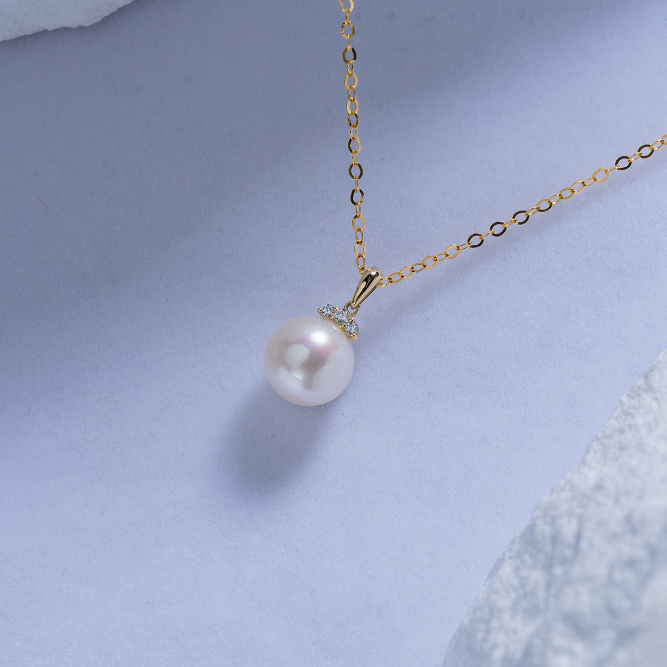 18K Solid Gold Freshwater Pearl Necklace for Women - Elegant Bridal Jewelry Gift, Wedding, Anniversary & Special Occasions