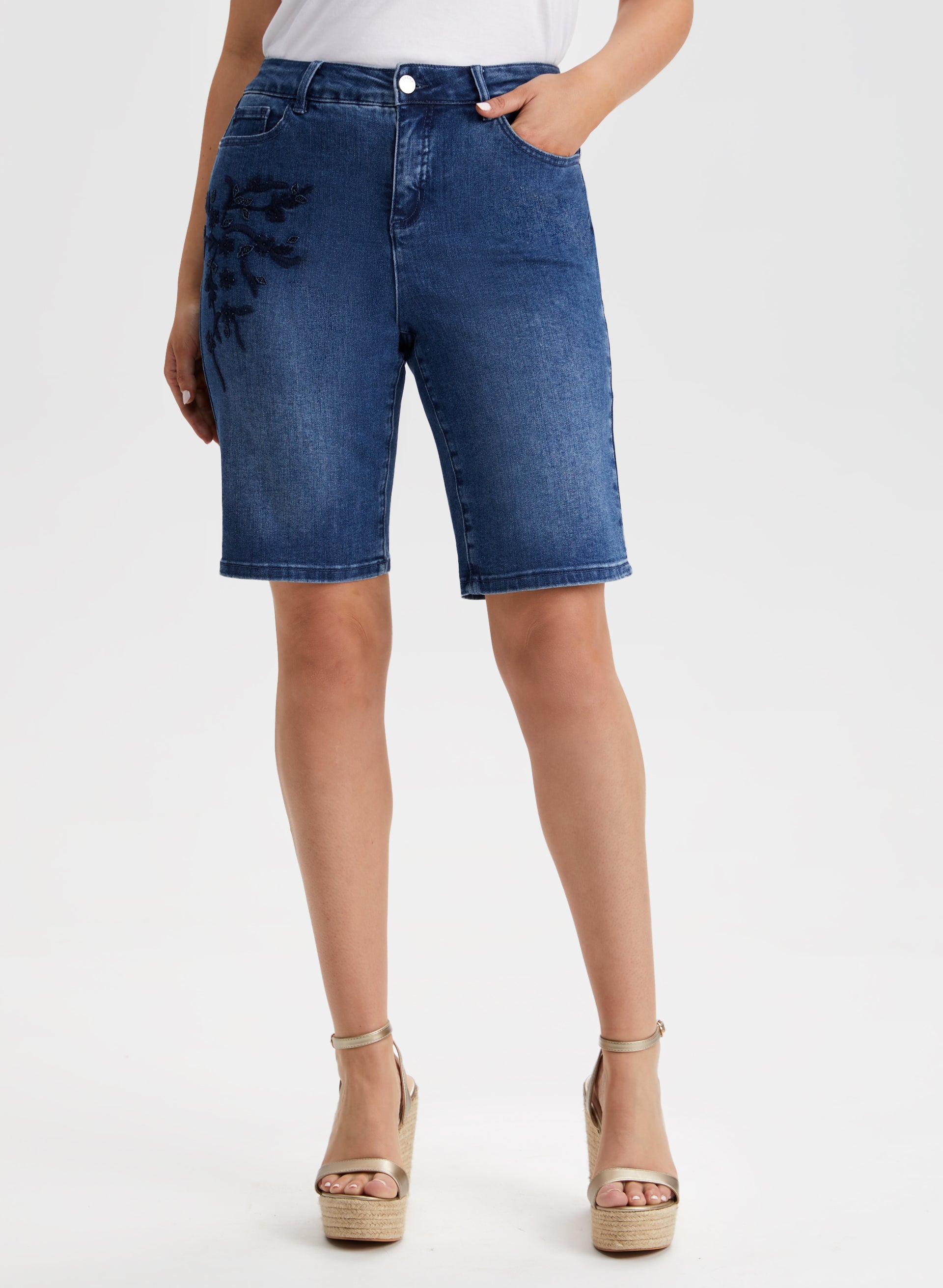 Embroidered Bermuda Shorts for Men & Women - Comfortable Cotton Summer Casual Shorts with Stylish Designs - Perfect for Beach, Vacation, and Outdoor Activities
