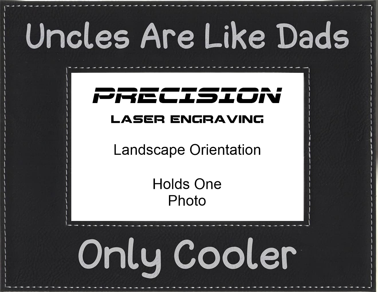 Personalized Engraved Leatherette Picture Frame - Unique Gift for Uncle, Dad & Cool Father Figures - Perfect for Birthdays, Father's Day & Family Keepsakes