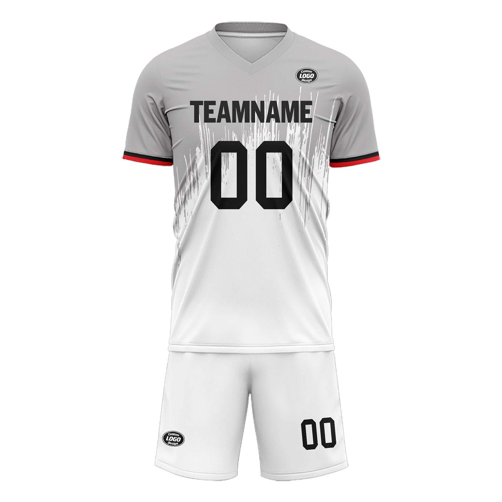 Custom Gray & White Soccer Jersey Sets - Personalized Team Uniforms SCJ101 D28027 for Training, Matches & Fan Gear