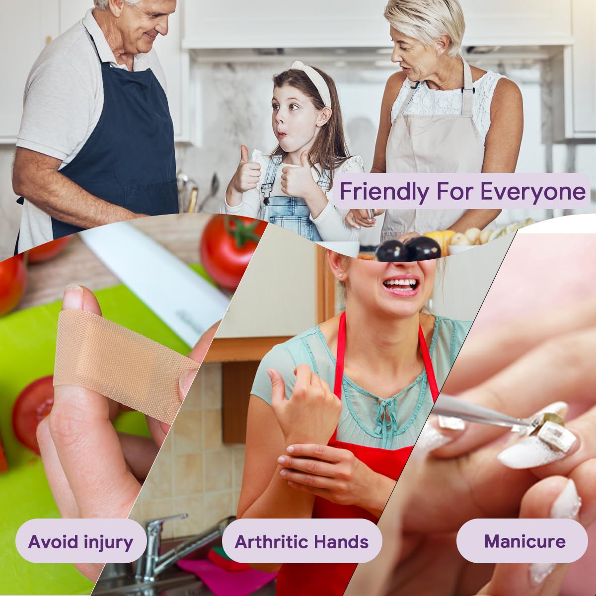Electric Can Opener - Automatic Hands-Free Battery Operated Kitchen Tool with Smooth Edge - One-Touch Portable Opener for Seniors & Arthritis - Perfect for Camping, Picnics & Home Use (Purple)