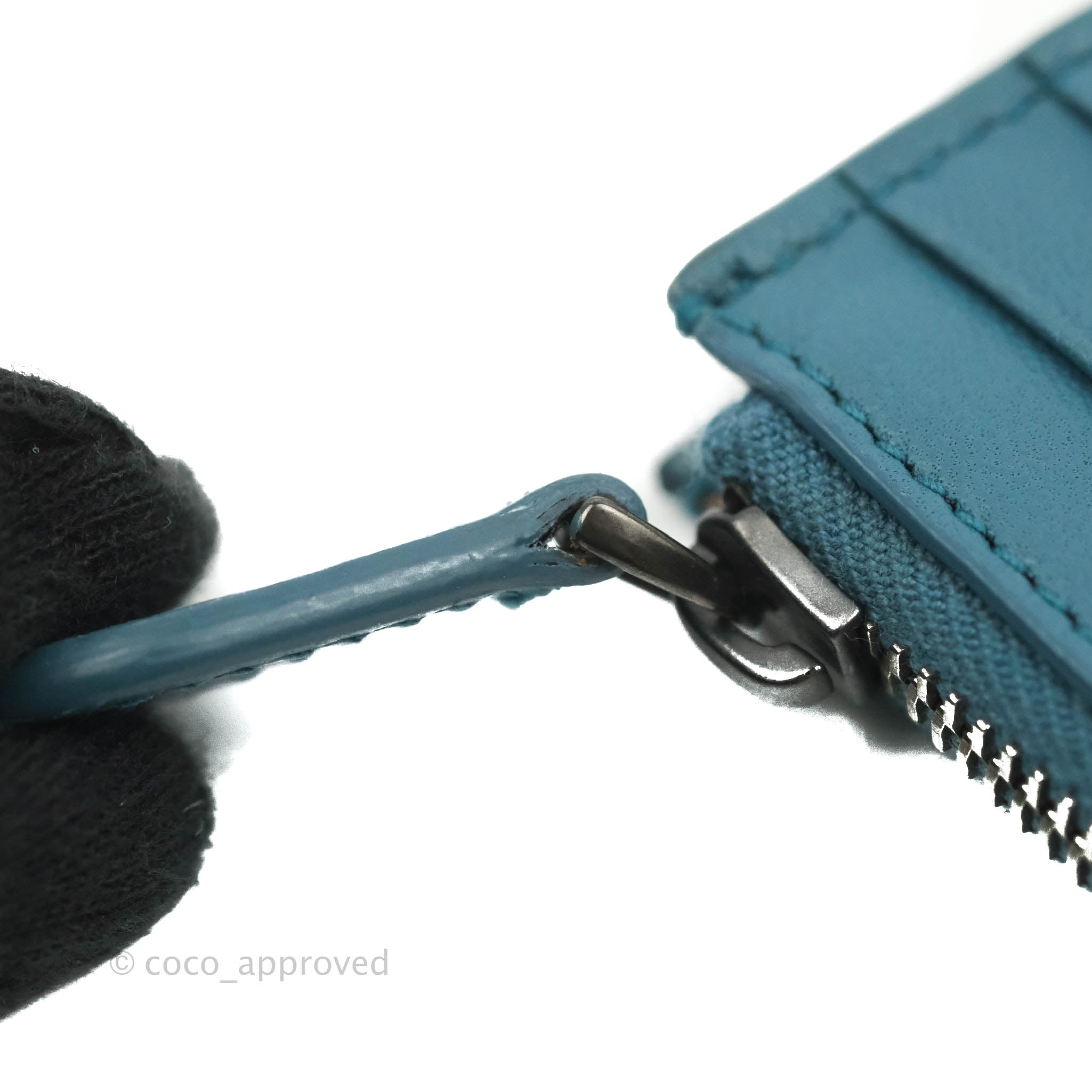 Bottega Veneta Intrecciato Leather Card Holder Wallet - Petrol Blue Luxury Slim RFID Blocking for Men & Women | Perfect for Everyday Use, Travel & Business