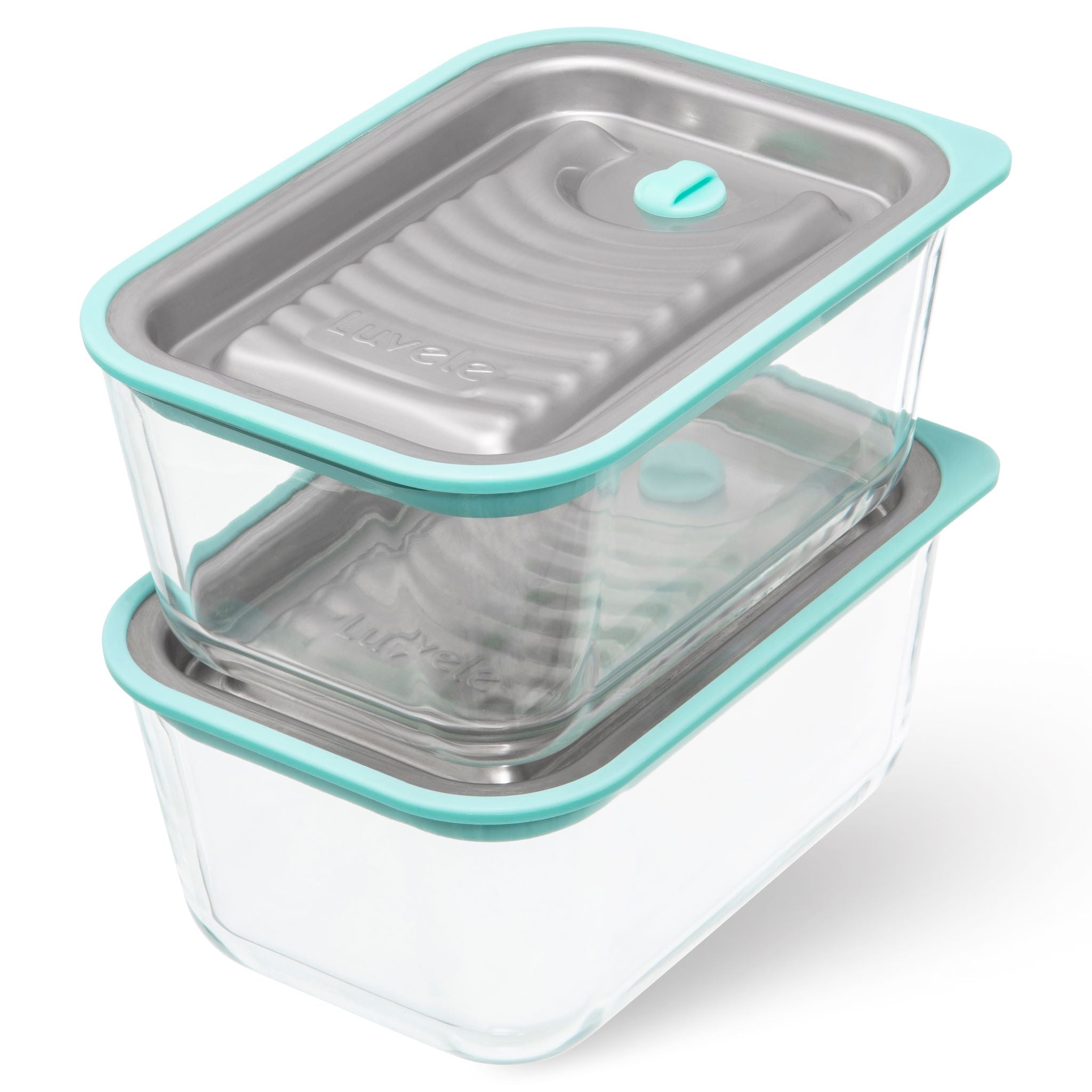 LUVELE Fresh Vacuum Sealed Food Storage Container Set - 3-Piece Airtight BPA-Free Kitchen Containers (750ml) for Meal Prep, Leftovers & Pantry Organization