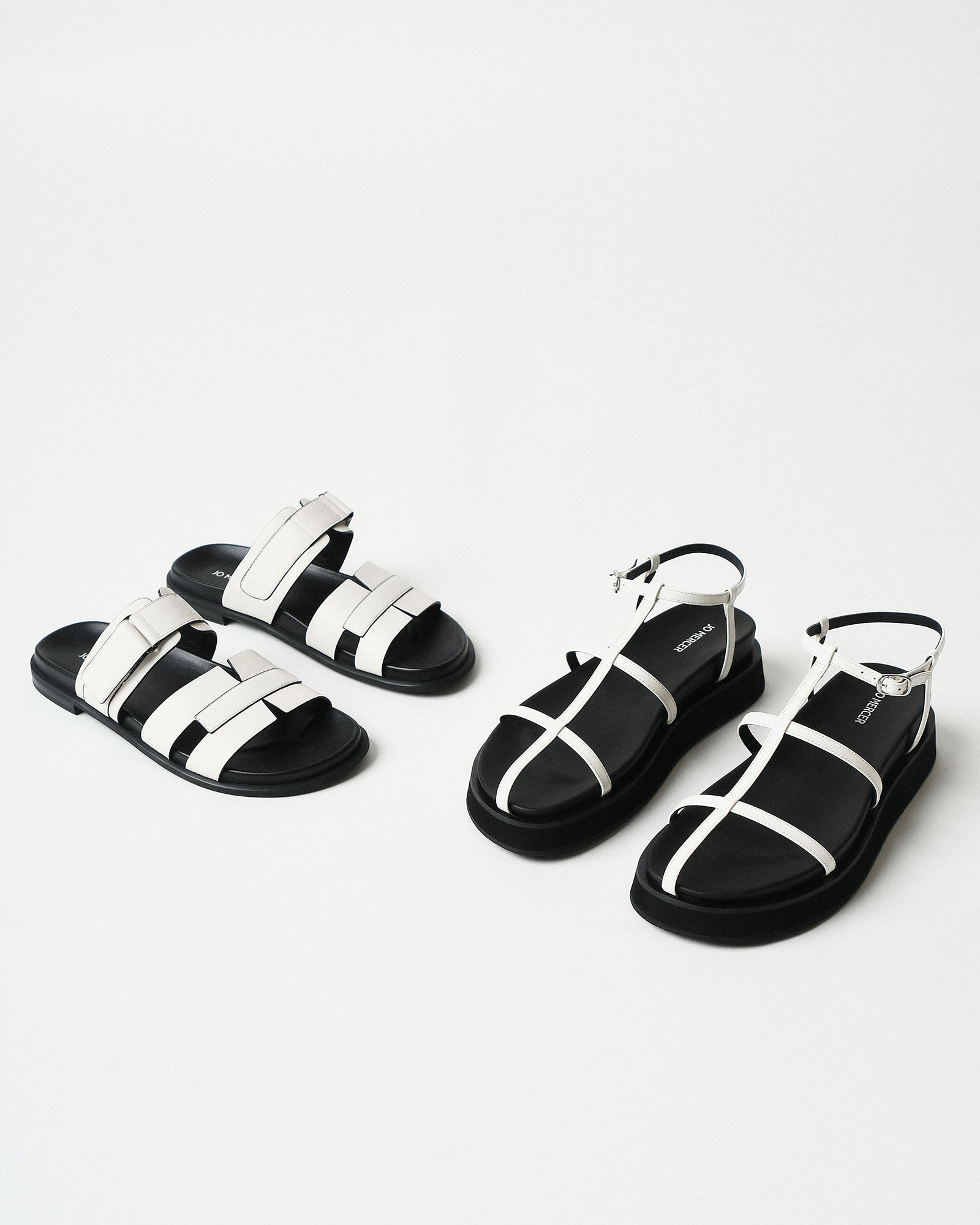 MINA Flat Sandals for Women - White & Multi-Color Comfortable Summer Beach Sandals | Casual Walking, Vacation, Poolside Wear