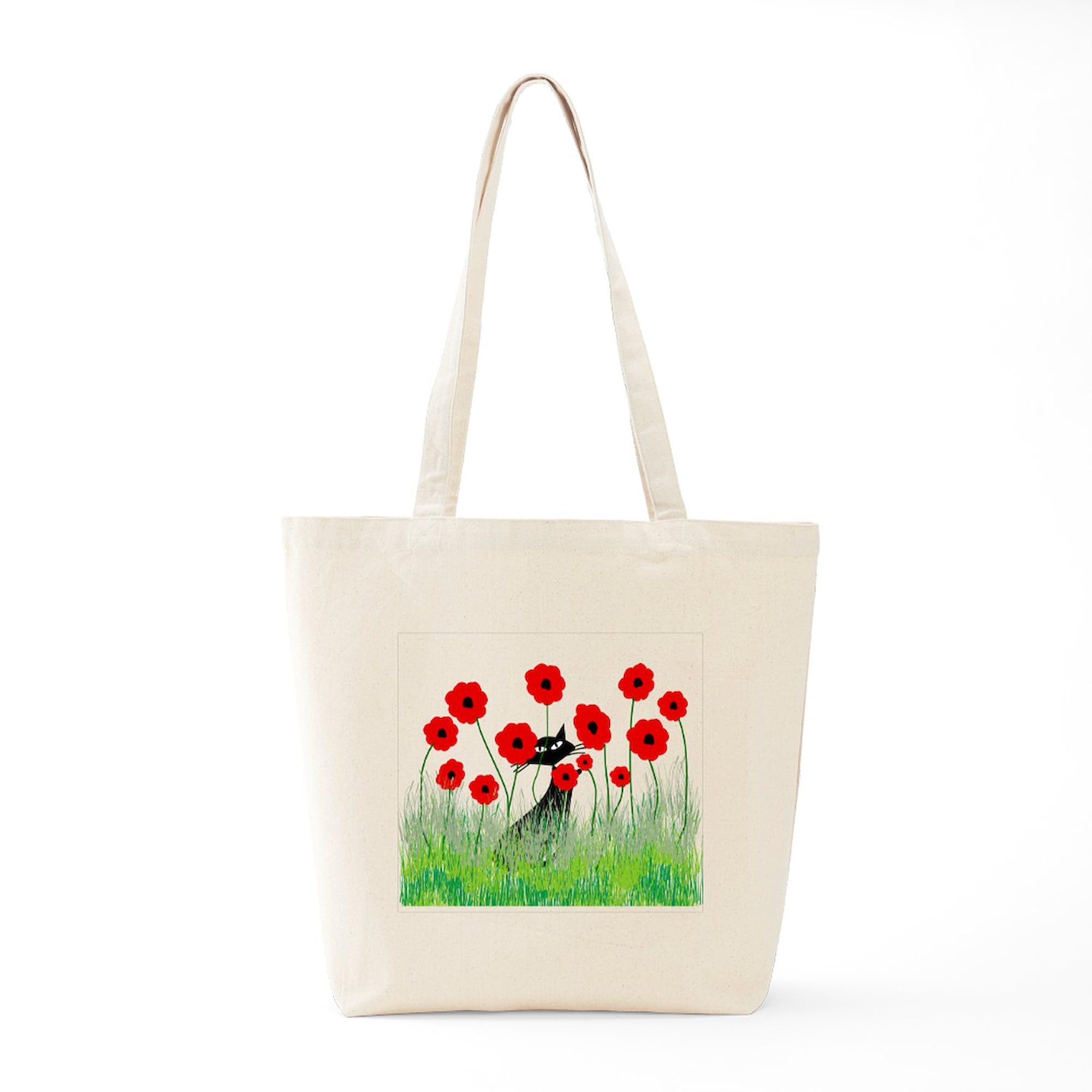 Whimsical Cat Tote Bag - Natural Canvas Reusable Shopping Bag for Groceries, Beach & Everyday Use | Eco-Friendly Cotton Tote with Cute Feline Design