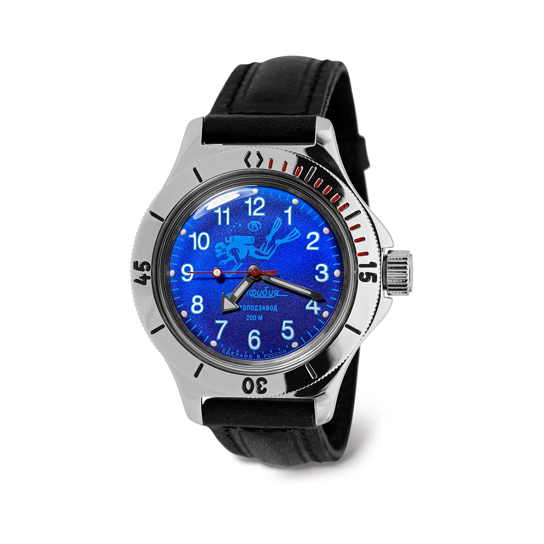 Vostok Amphibia 120656 Scuba Dude Automatic Self-Winding Diver Watch for Men - Waterproof 200M, Stainless Steel Case - Perfect for Scuba Diving, Swimming & Outdoor Adventures