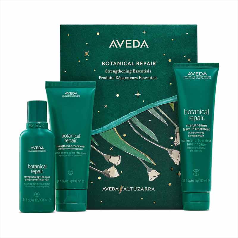 Aveda Botanical Repair Strengthening Essentials Gift Set for Damaged Hair - Hair Care Treatment Kit with Natural Botanicals | Perfect for Salon-Quality Repair at Home