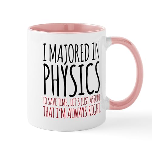White/Pink Inside - Majored In Physics Mugs