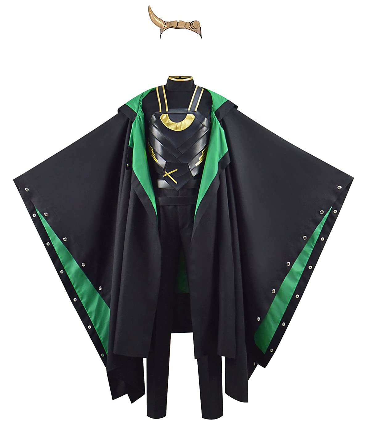 Loki Costume for Women - Sylvie Gown Vest Deluxe Battle Suit with Horns | Full Lady Loki Outfit Set | Perfect for Halloween Cosplay, Comic Con & Marvel Themed Parties