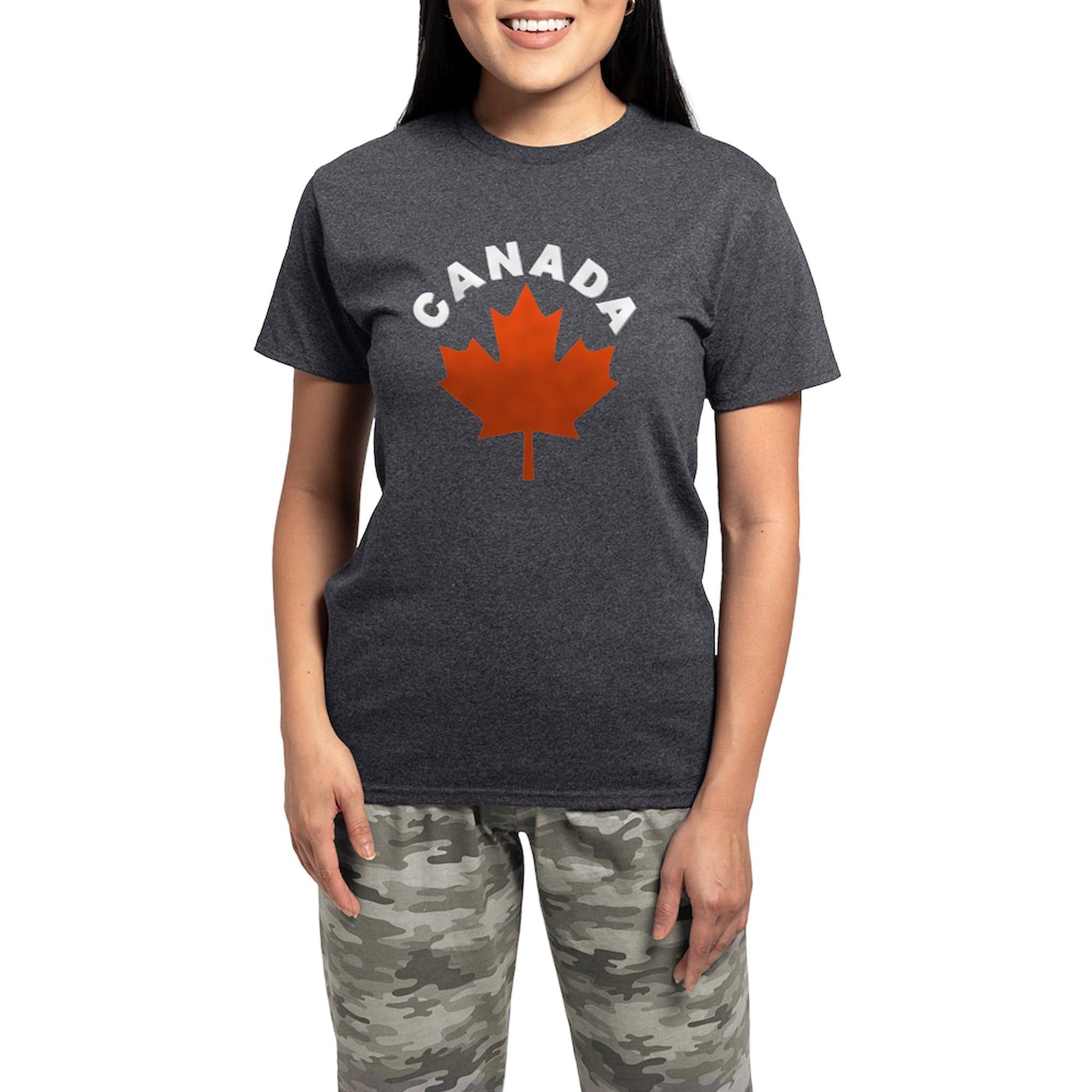 Canadian Maple Leaf Women's Charcoal Pajama Set - Cozy Fleece Sleepwear for Winter Nights & Lounge Wear