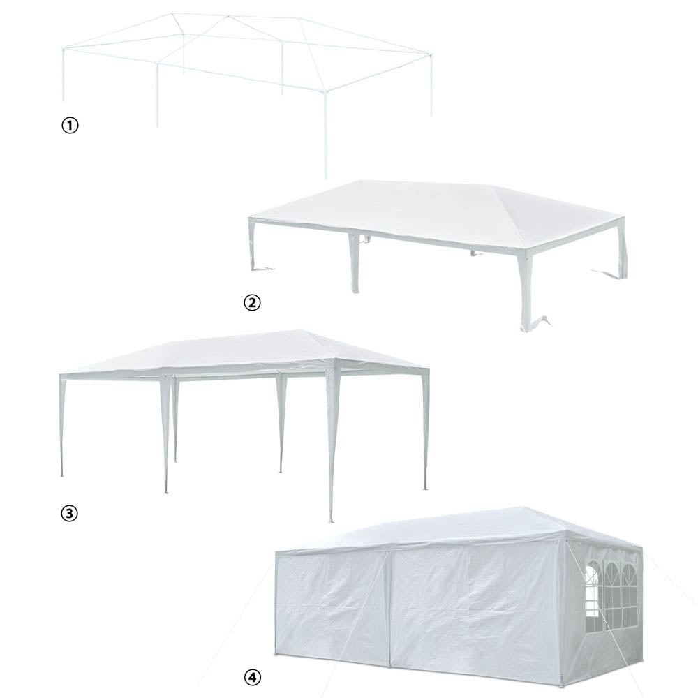 10x20 Wedding Party Tent with 6 Sidewalls & Screen - Outdoor Canopy for Events, Receptions, and Gatherings - TheLAShop