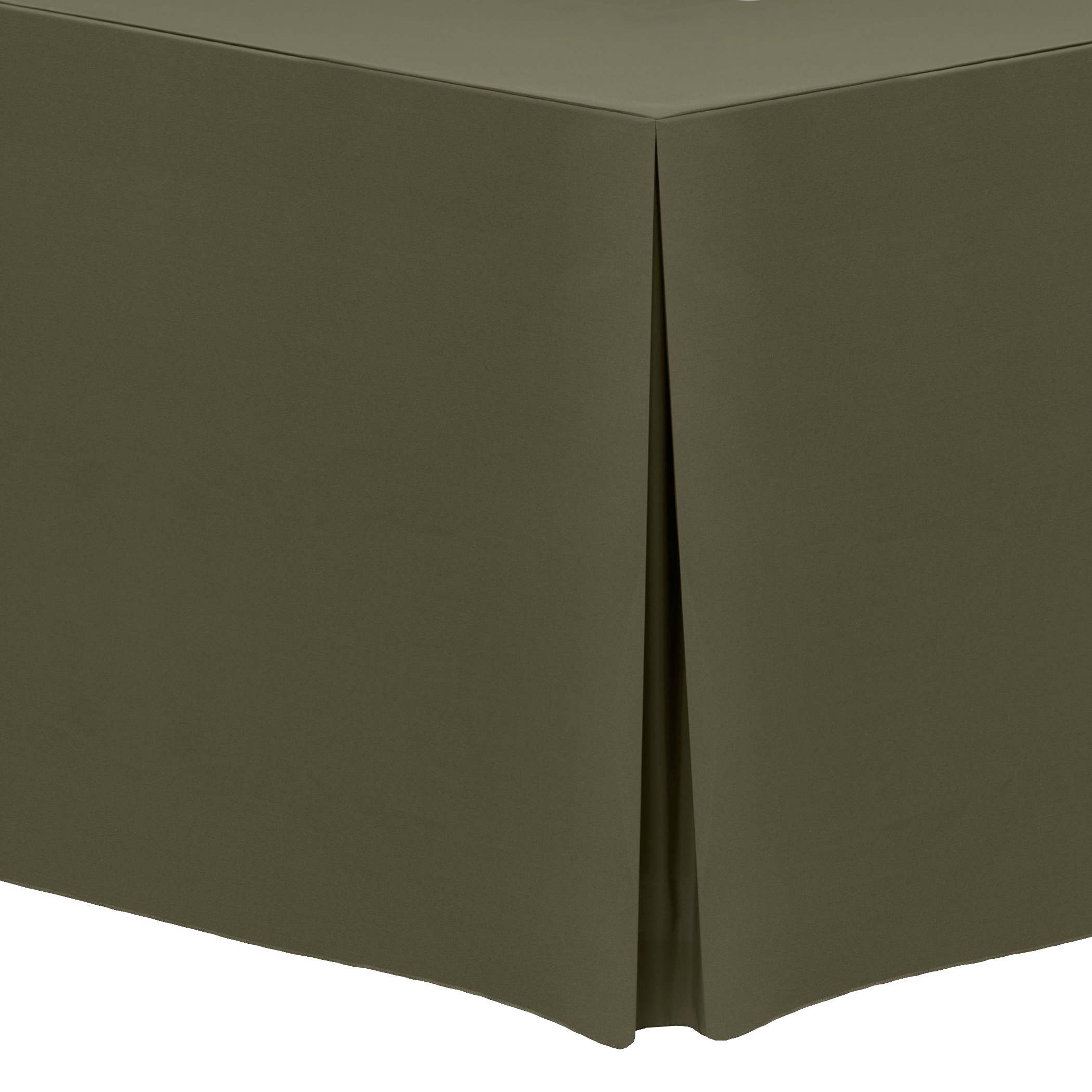 5-Pack 8 ft. Olive Green Polyester Fitted Tablecloth - Fits 24 x 96-Inch Banquet & Folding Rectangular Tables (36