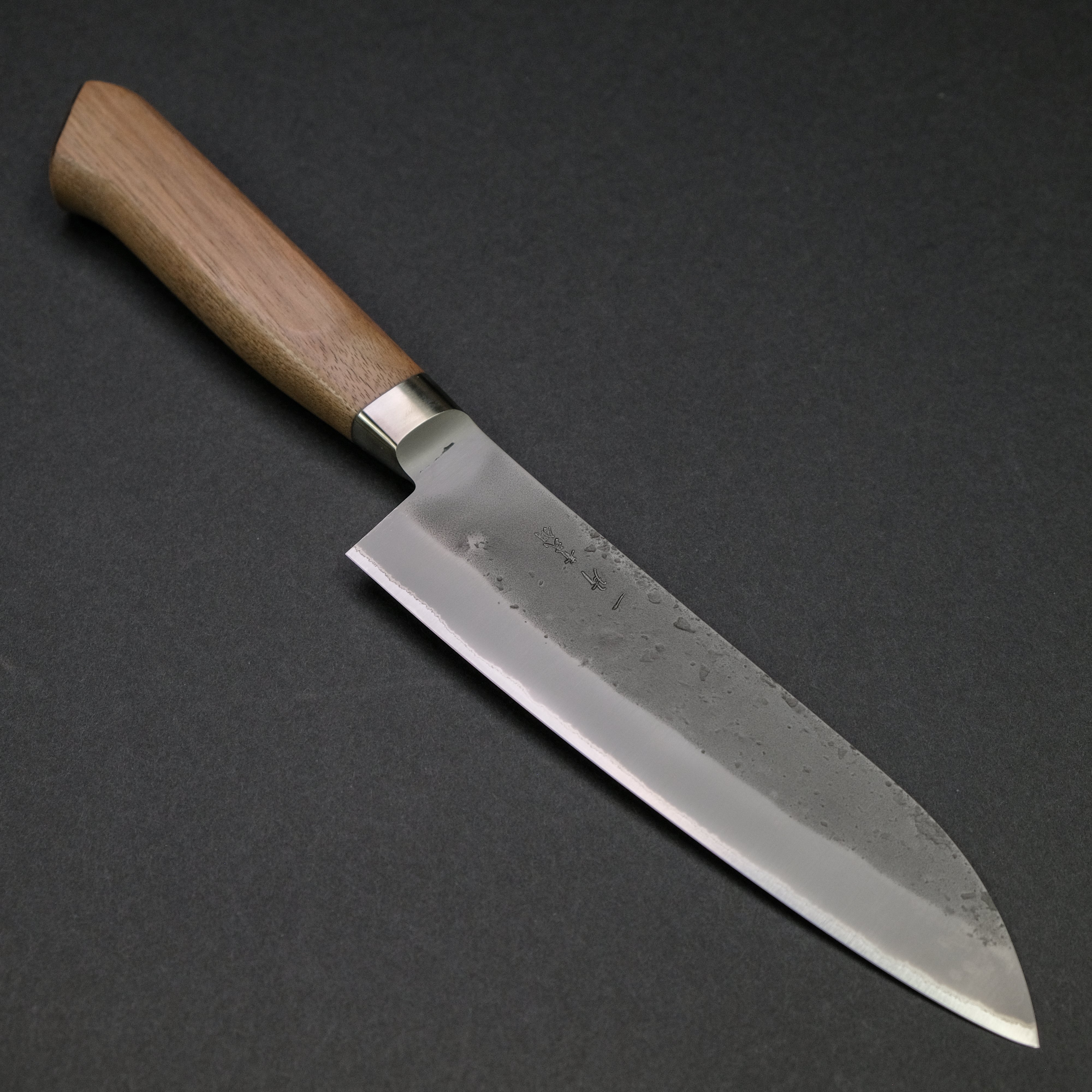 Hitohira TD Blue #2 Stainless Clad Nashiji Yo Santoku 170mm Walnut Handle Japanese Chef Knife - Perfect for Slicing, Dicing & Precision Cooking in Professional & Home Kitchens
