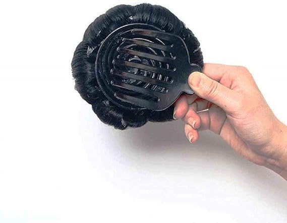 RUBELA Women's Hair Clutchers - Artificial Juda Hair Extensions for Bun & Updo Styling | Natural-Looking Stone Decorated Hair Accessories for Weddings, Parties & Special Occasions