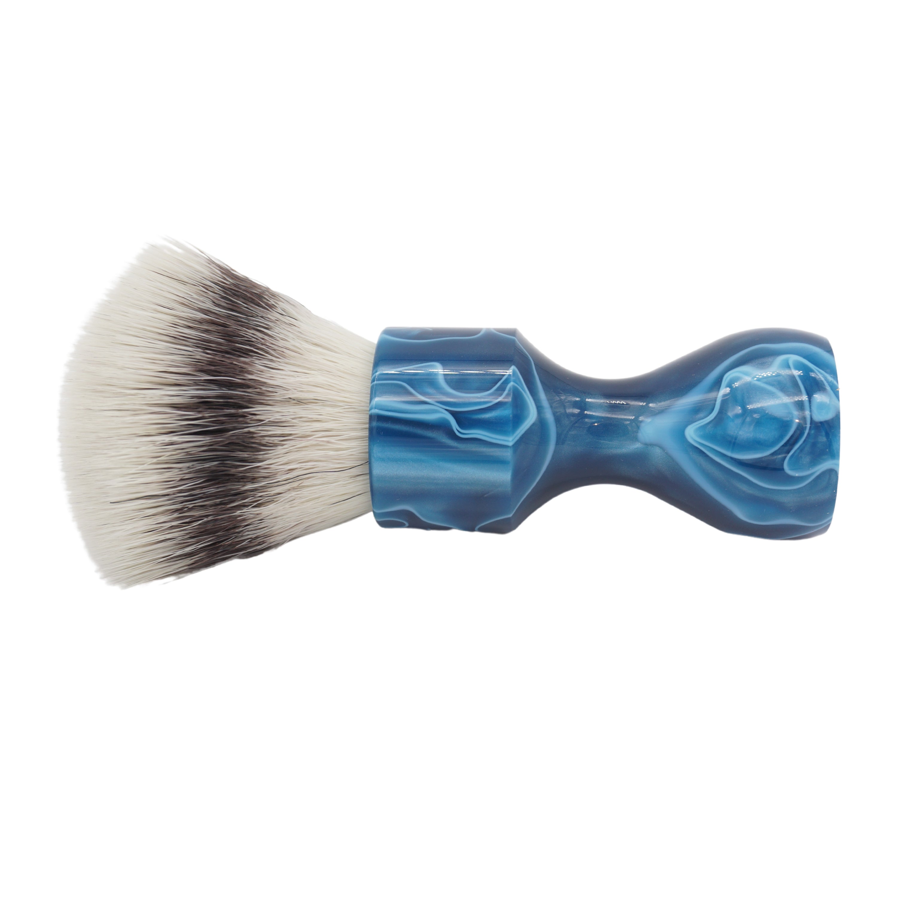 AP Shave Co. 24mm Titanium Fan Synthetic Shaving Brush - Premium Blue Handle for Wet Shaving | Perfect for Travel & Luxury Grooming Kits