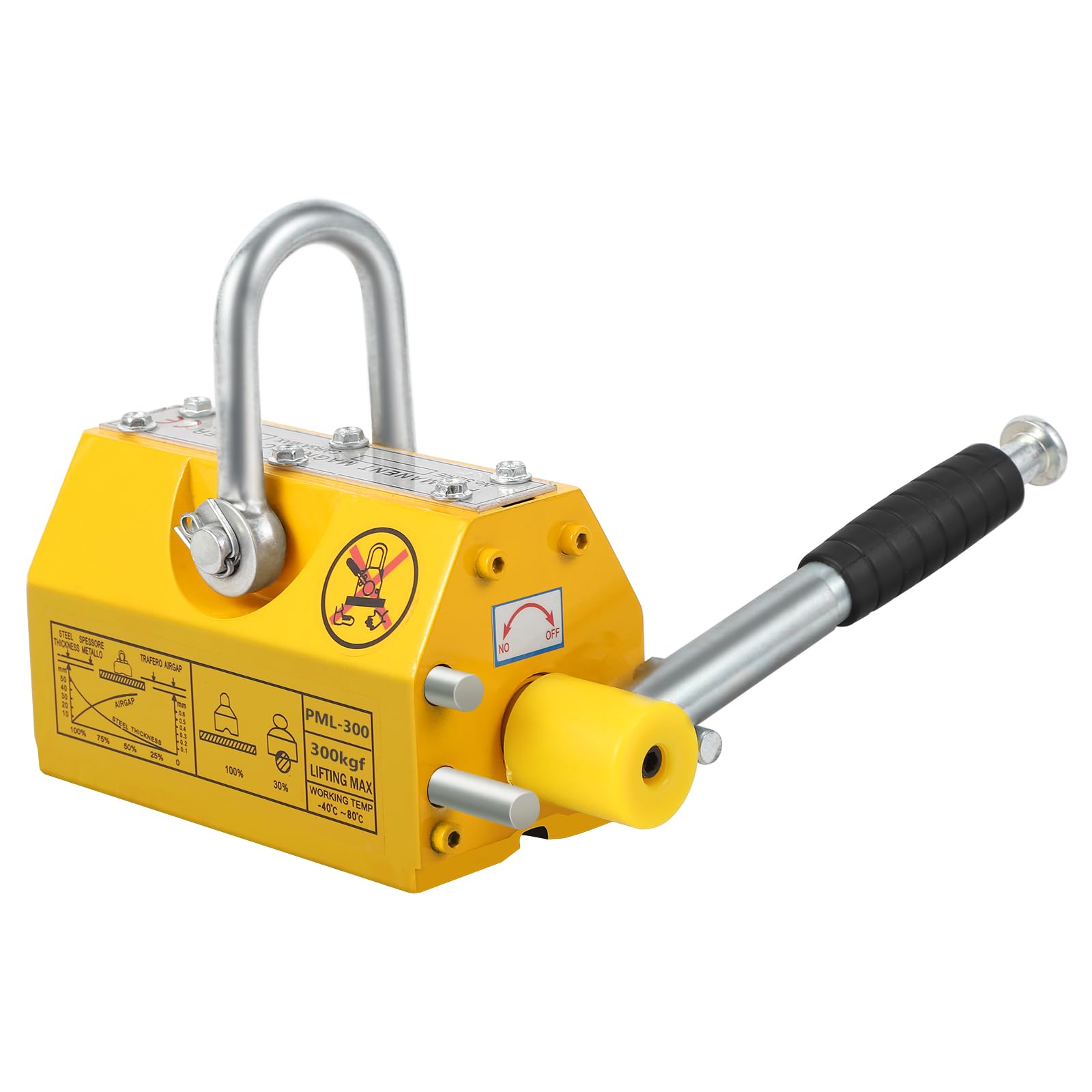 Garvee 660Lbs Heavy Duty Magnetic Lifter - Permanent Lifting Magnet for Steel Plates, Boards & Round Bars with 2.5 Safety Factor | Industrial Metal Handling, Warehouse Equipment & Construction Site Use