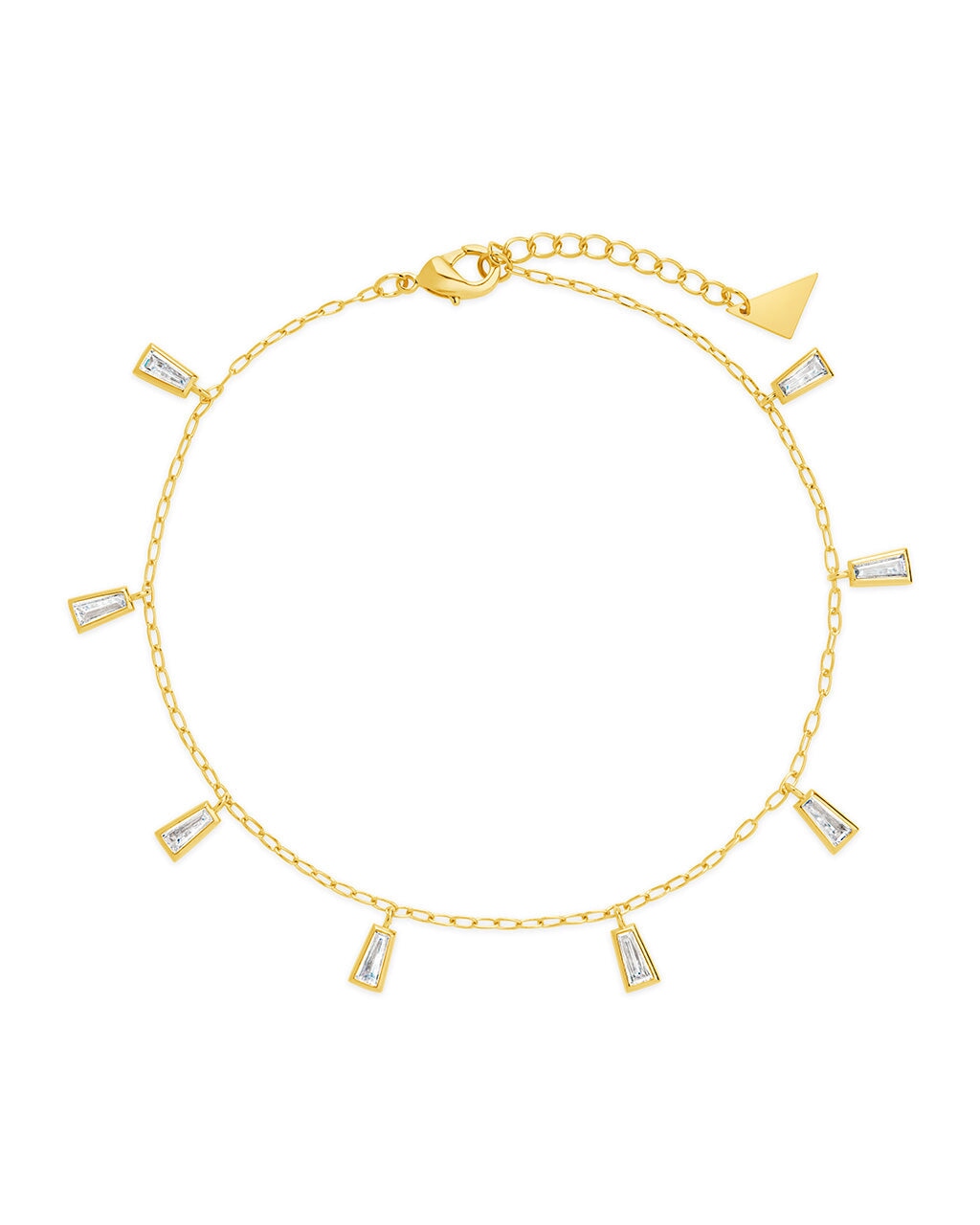 Lillian Sterling Silver CZ Charm Anklet Bracelet for Women - Elegant Ankle Jewelry for Summer, Beach & Boho Style