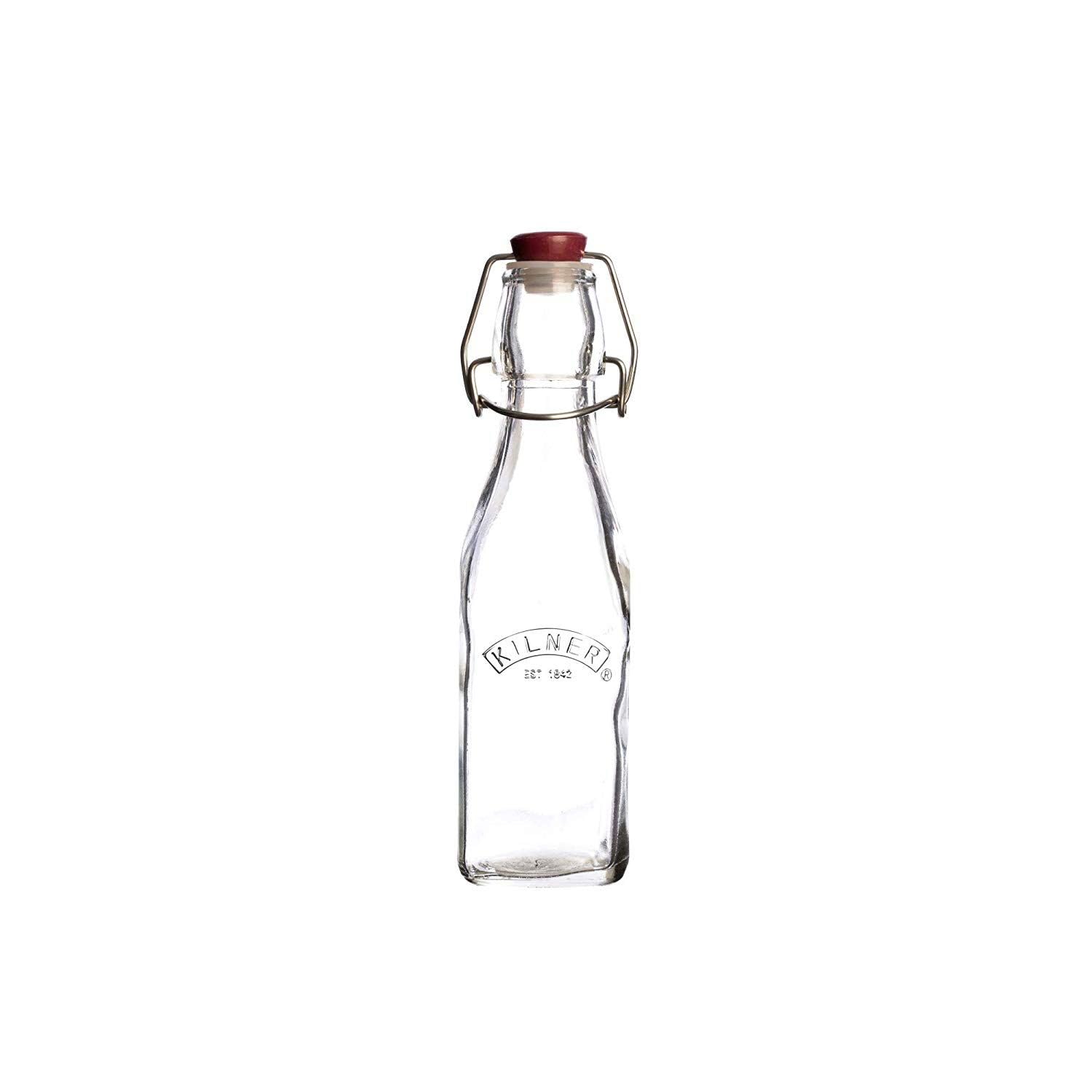 Kilner Swing Top Square Glass Bottle 8.25oz (250ml) - Airtight Leakproof Storage for Homemade Kombucha, Cold Brew Coffee & Infused Water | Perfect for Kitchen, Bar & Home Brewing