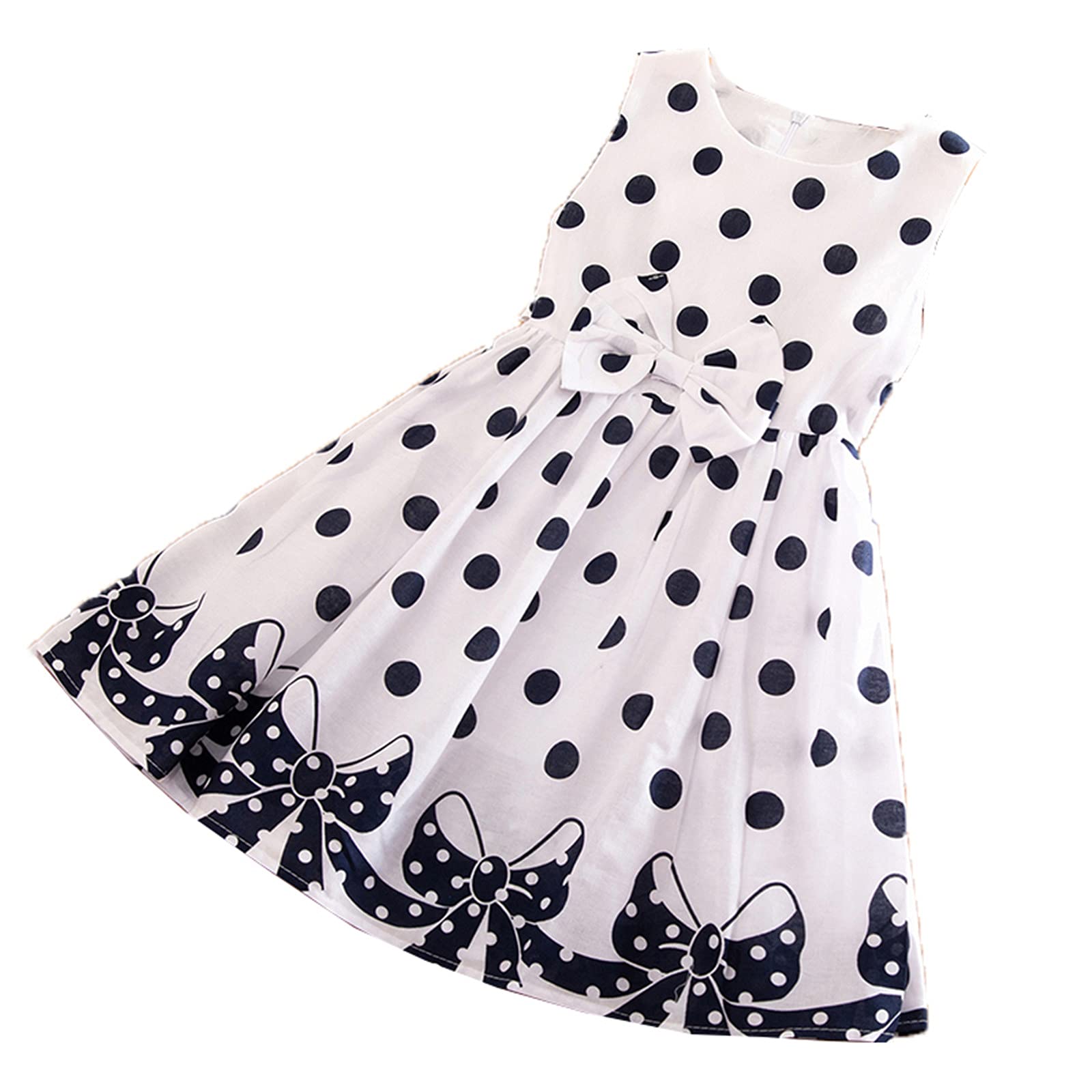 Polka Dot Bow Princess Dress for Girls - Summer Baby Kids Casual Dress | Perfect for Parties, Playdates & Special Occasions