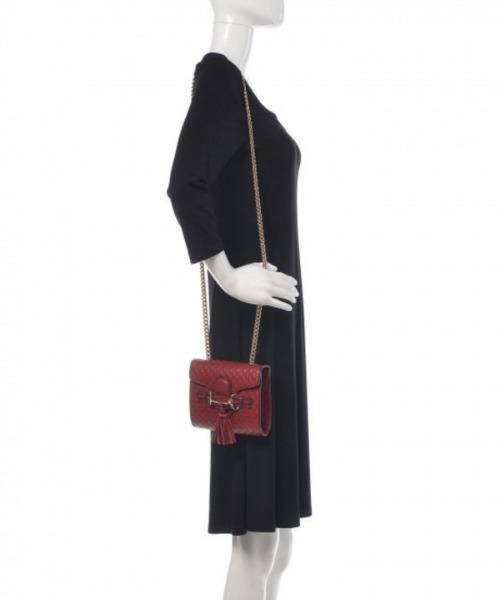 Gucci Emily Mini Micro Guccissima Leather Crossbody Bag in Red - Perfect for Date Night & Evening Events