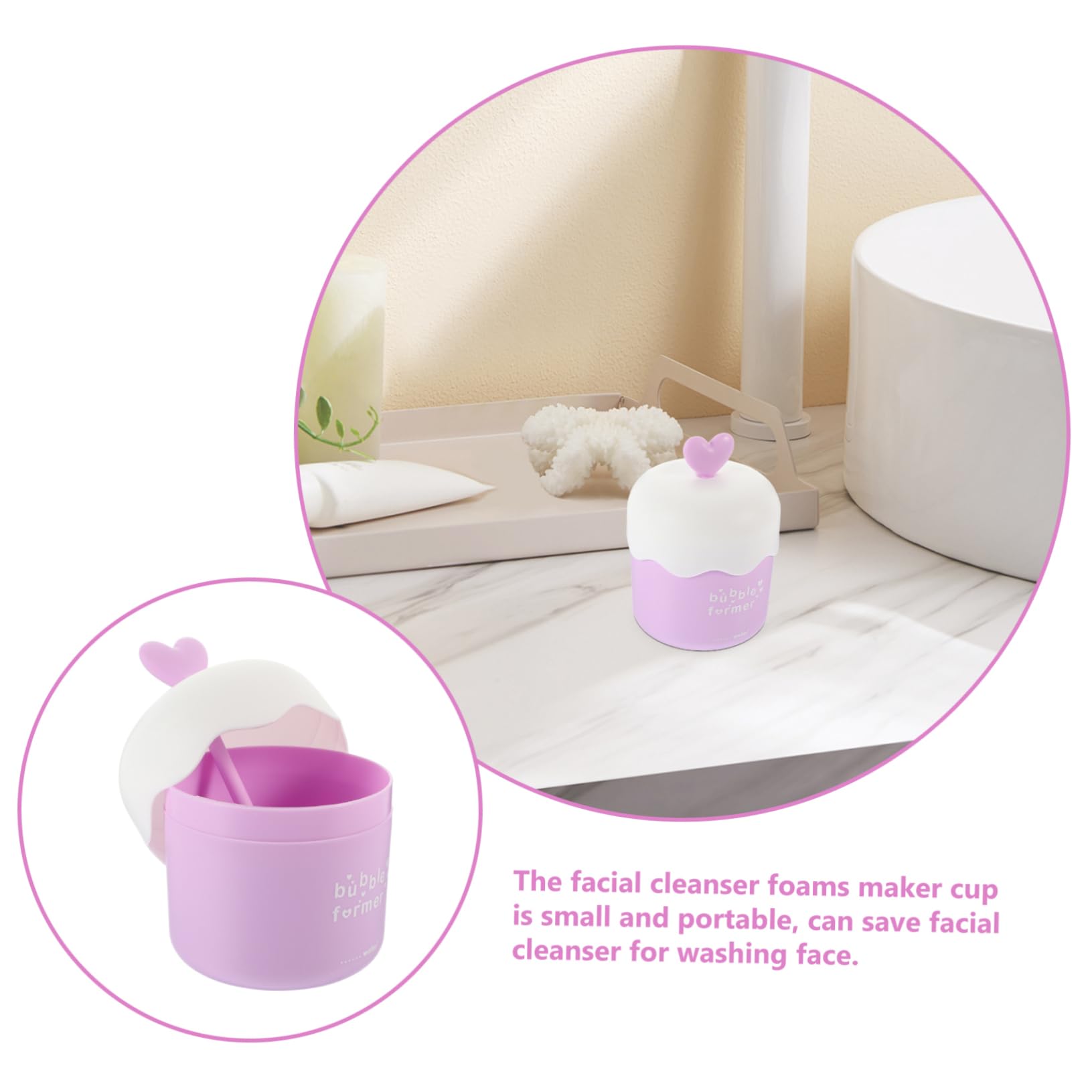 DOITOOL 2 Pack Portable Facial Foam Bubble Maker Cup - Macaron Color Press Foam Dispenser for Gentle Face Wash | Perfect for Daily Skincare Routine & Travel Essentials