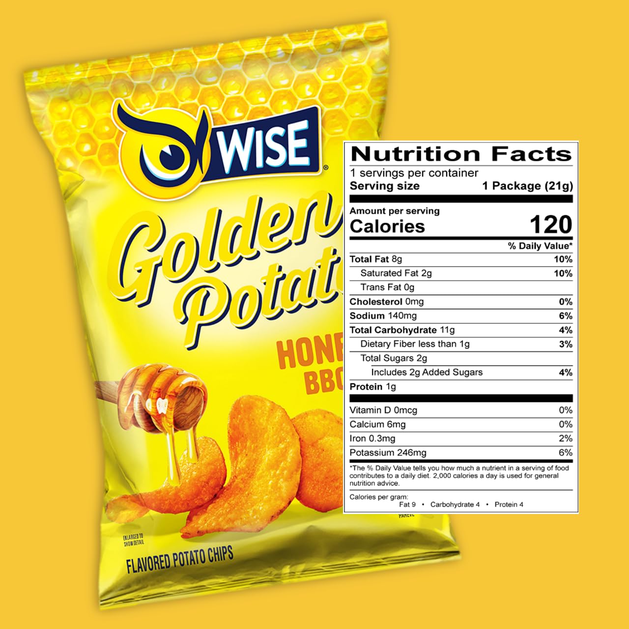 Wise Snacks Honey BBQ Potato Chips - 3.25oz (12 Pack) | Crunchy Snack for Parties, Picnics & Movie Nights