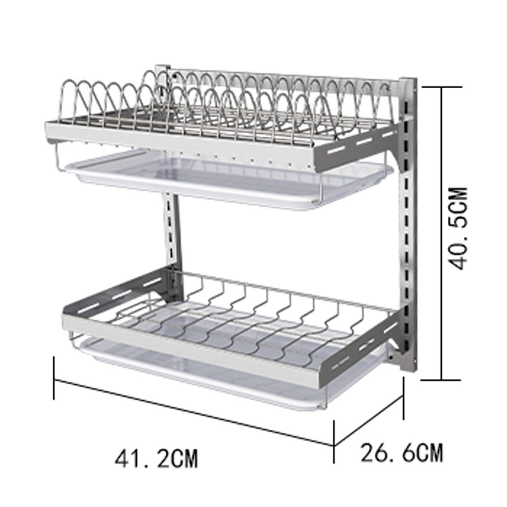 Stainless Steel Dish Drying Rack - Wall Mount Kitchen Drain Rack for Utensils & Tableware Storage | Space-Saving Organizer for Small Kitchens, Countertops & RVs