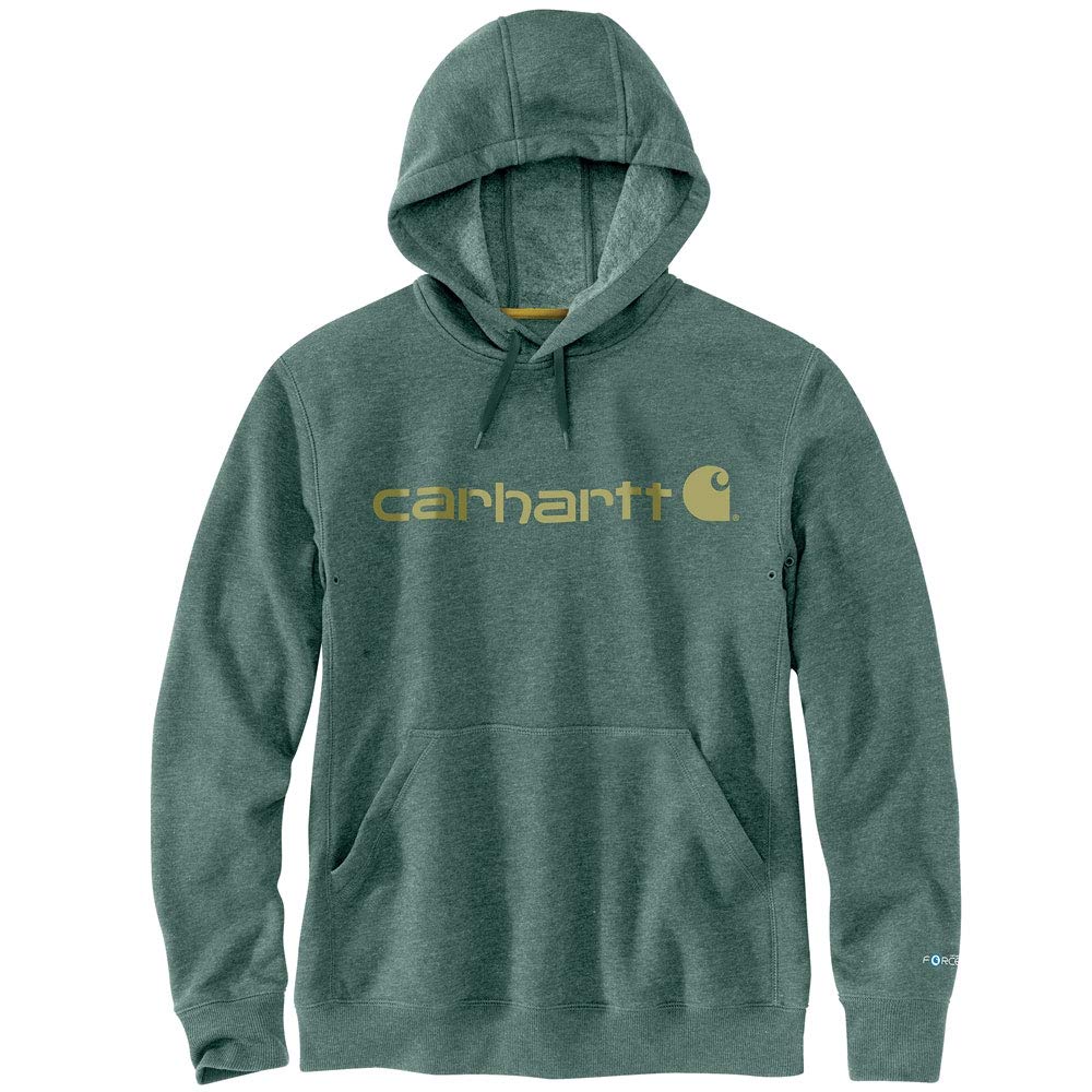 Carhartt Men's Tall Size Force Delmont Signature Graphic Hooded Sweatshirt - Warm Fleece-Lined Pullover Hoodie for Work, Outdoor & Casual Wear