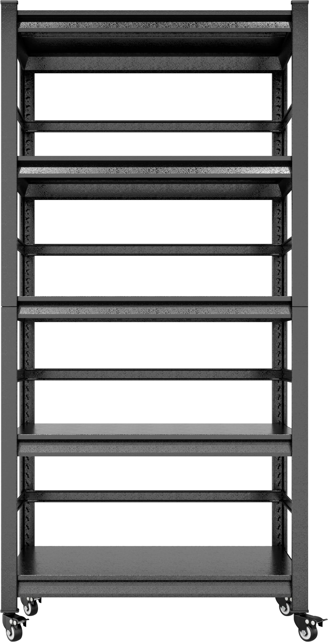 Heavy Duty 5-Tier Metal Storage Shelves - Adjustable Garage & Kitchen Shelving Unit with Wheels, 1750LBS Capacity (72