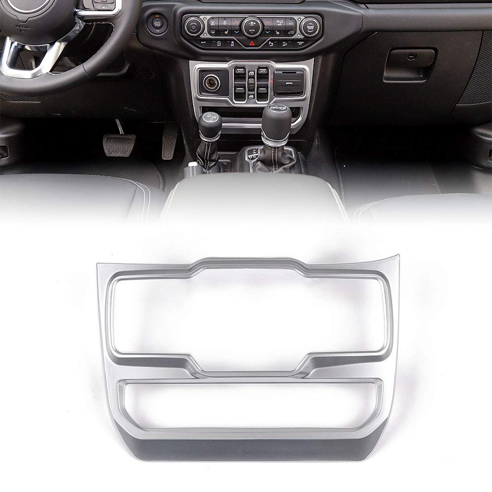 JeCar Silver Center Console Window Control Panel Trim Cover for 2018-2024 Jeep Wrangler JL JLU & Gladiator JT - Interior Accessories Upgrade for Enhanced Style & Protection - Perfect for Off-Road Adventures & Daily Driving