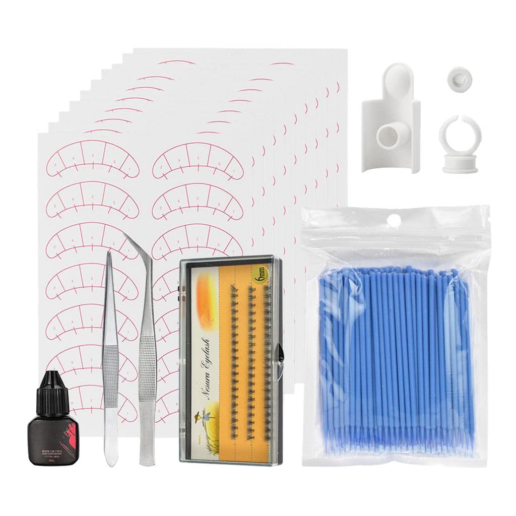 Professional Eyelash Extension Training Kit for Beginners - Lash Grafting Practice Set with Blue Lashes | Perfect for Salon Students & DIY Home Practice