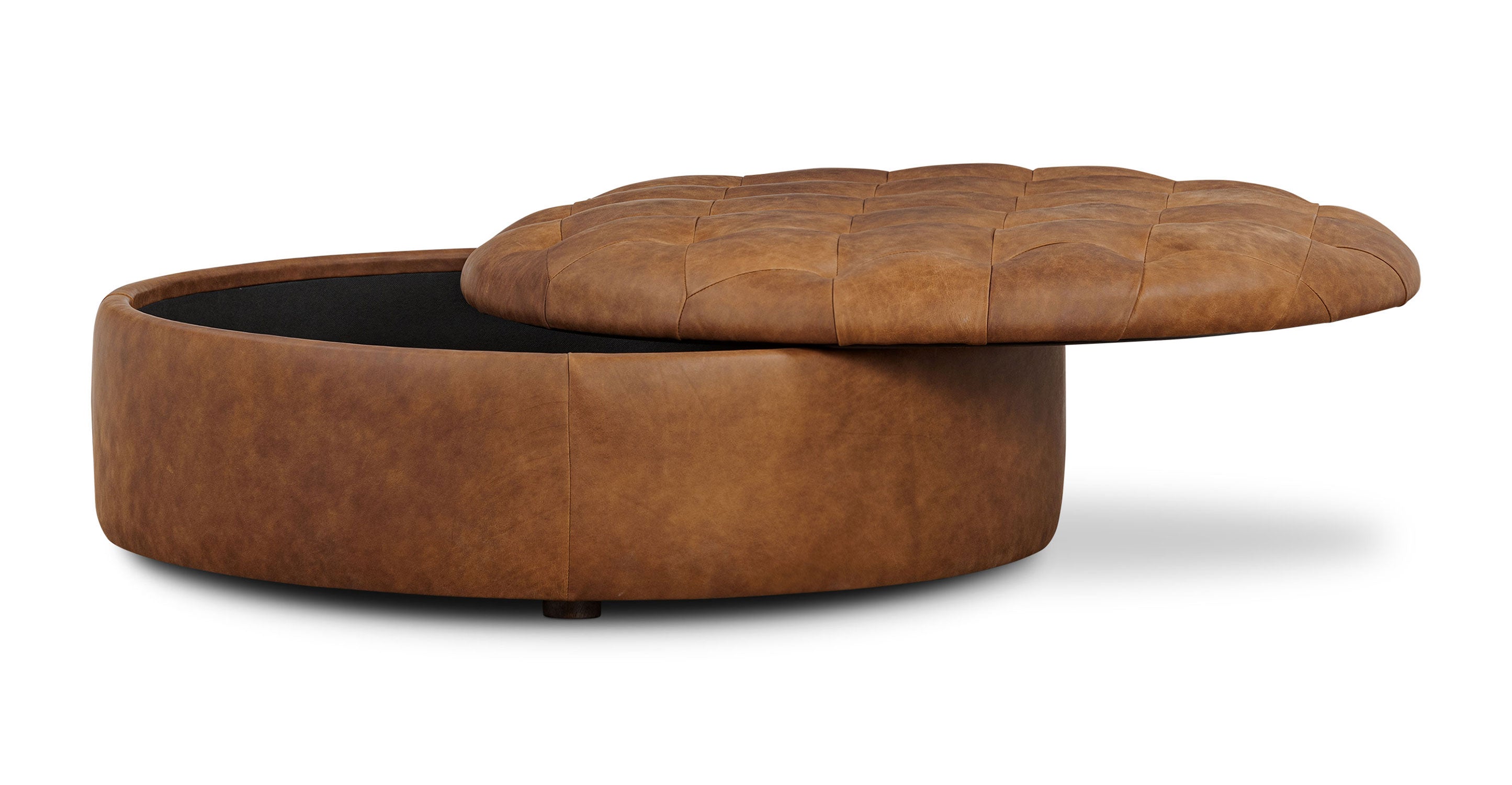 Zahra Genuine Leather Storage Ottoman Bench with Lift Top - Extra Large Footrest, Coffee Table & Hidden Storage for Living Room, Bedroom & Nursery