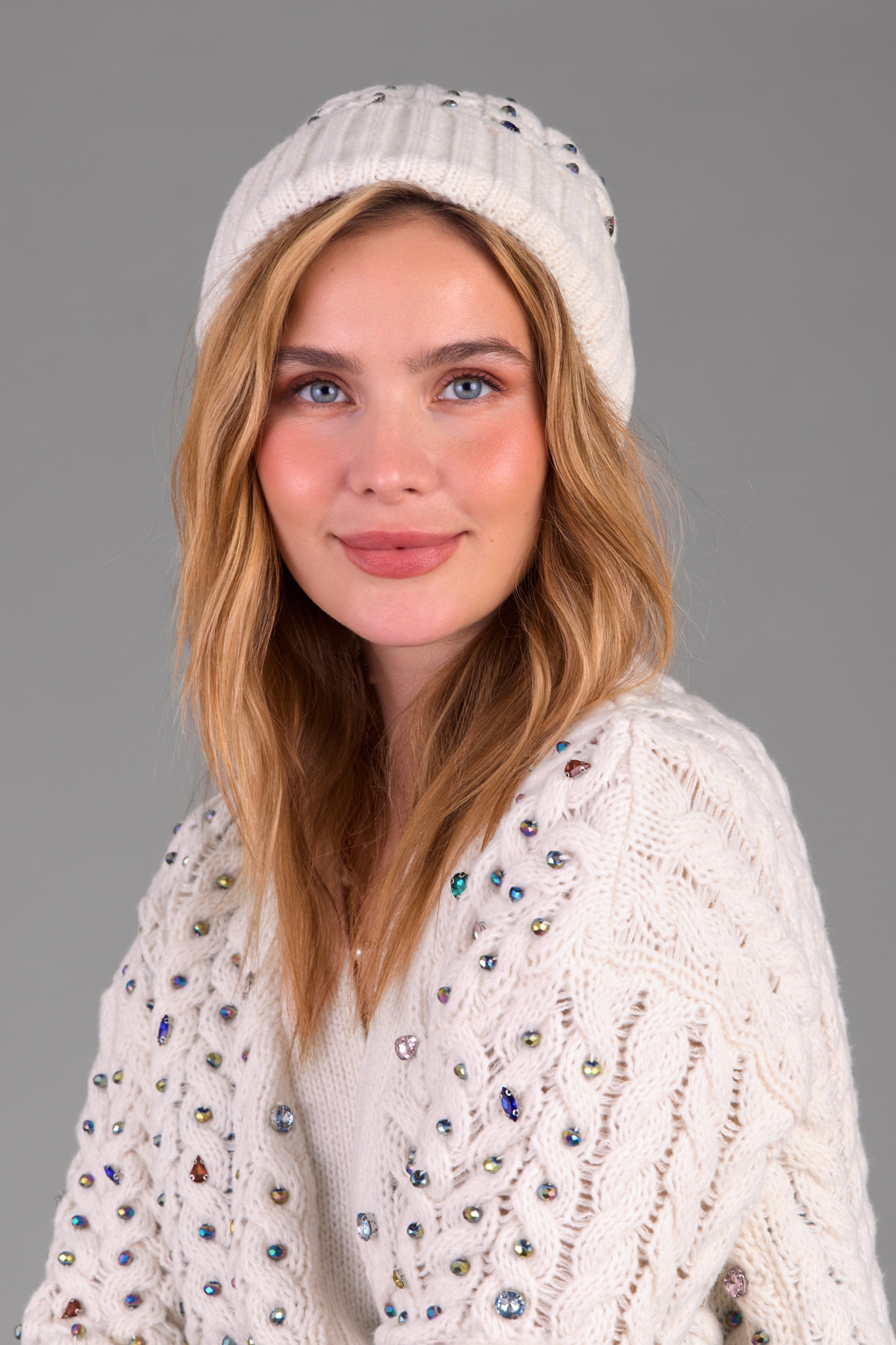 Crystal Cable Knit Beanie for Women & Men - Soft Winter Hat for Cold Weather - Perfect for Skiing, Snowboarding & Outdoor Activities