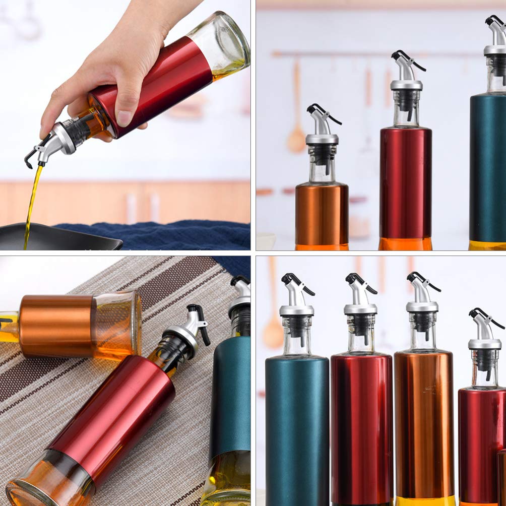 DOITOOL Stainless Steel Oil Dispenser Bottle - Kitchen Olive Oil & Vinegar Pourer with Sealing Lid - Perfect for Cooking, Salad Dressing & Baking