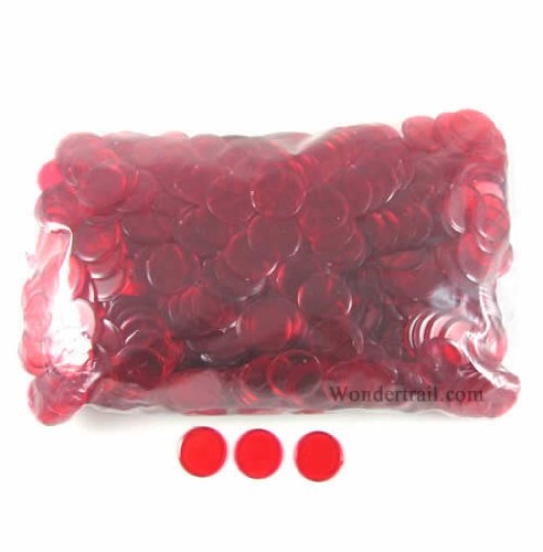 Koplow 19mm Red Plastic Sorting Chips (1000pcs) for Math Games & Counting