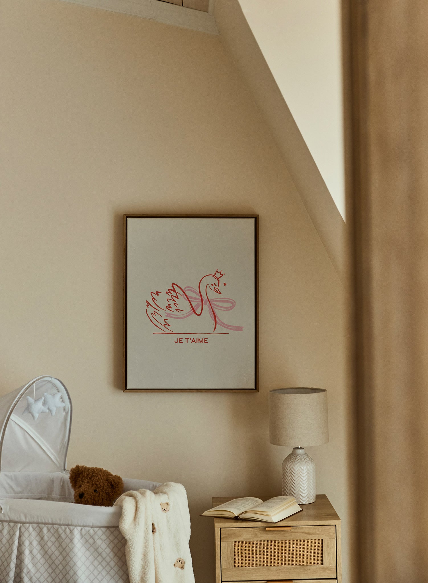 Je T'aime Love Poster - Romantic French Art Print for Home Decor, Bedroom & Office Wall Art - Perfect for Valentine's Day Gifts & Anniversary Presents