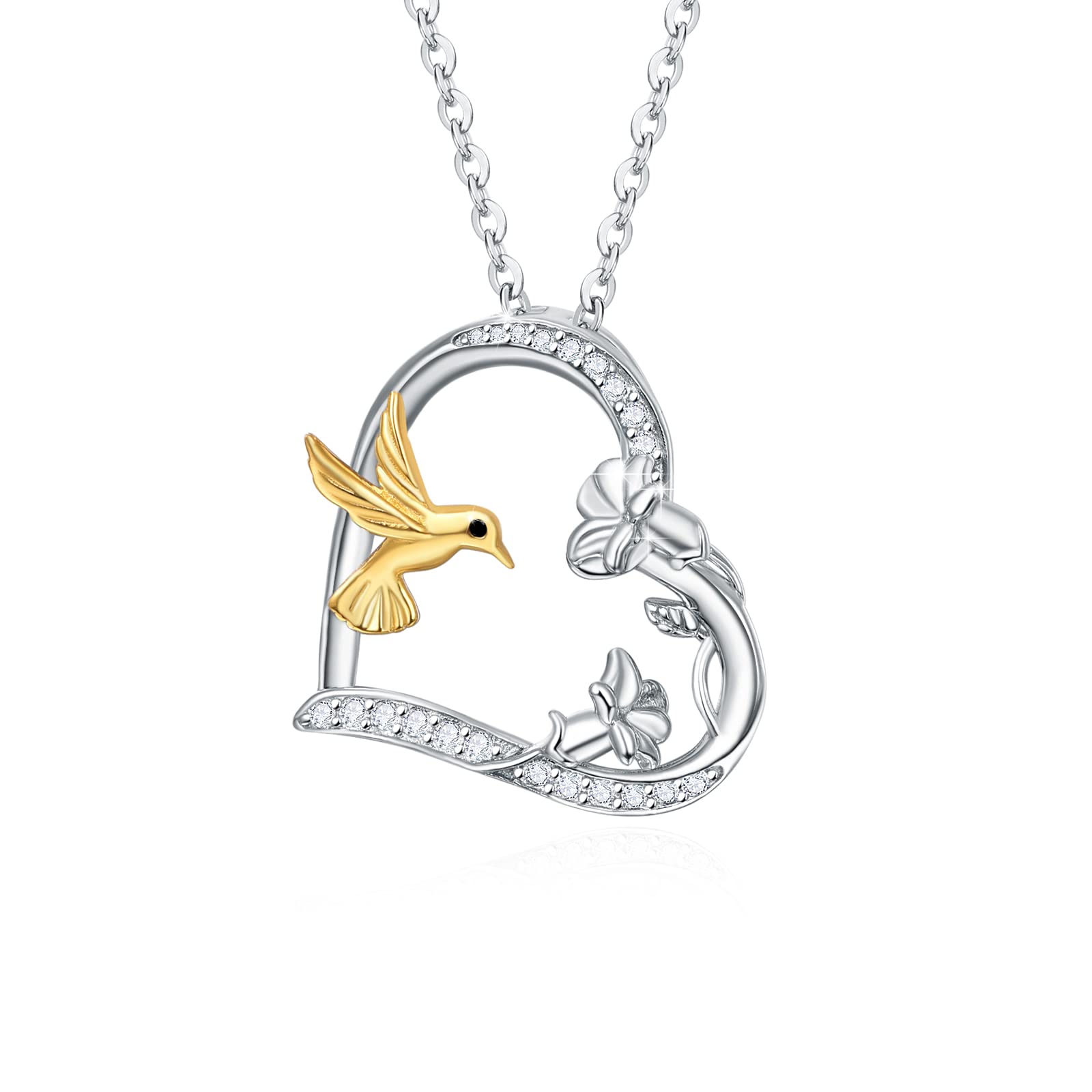 CUOKA MIRACLE Rose Flower Necklace - S925 Sterling Silver Heart Pendant with Double Rose Design, Romantic Jewelry Gift for Wife, Girlfriend, Women | Perfect for Anniversaries, Valentine's Day & Special Occasions