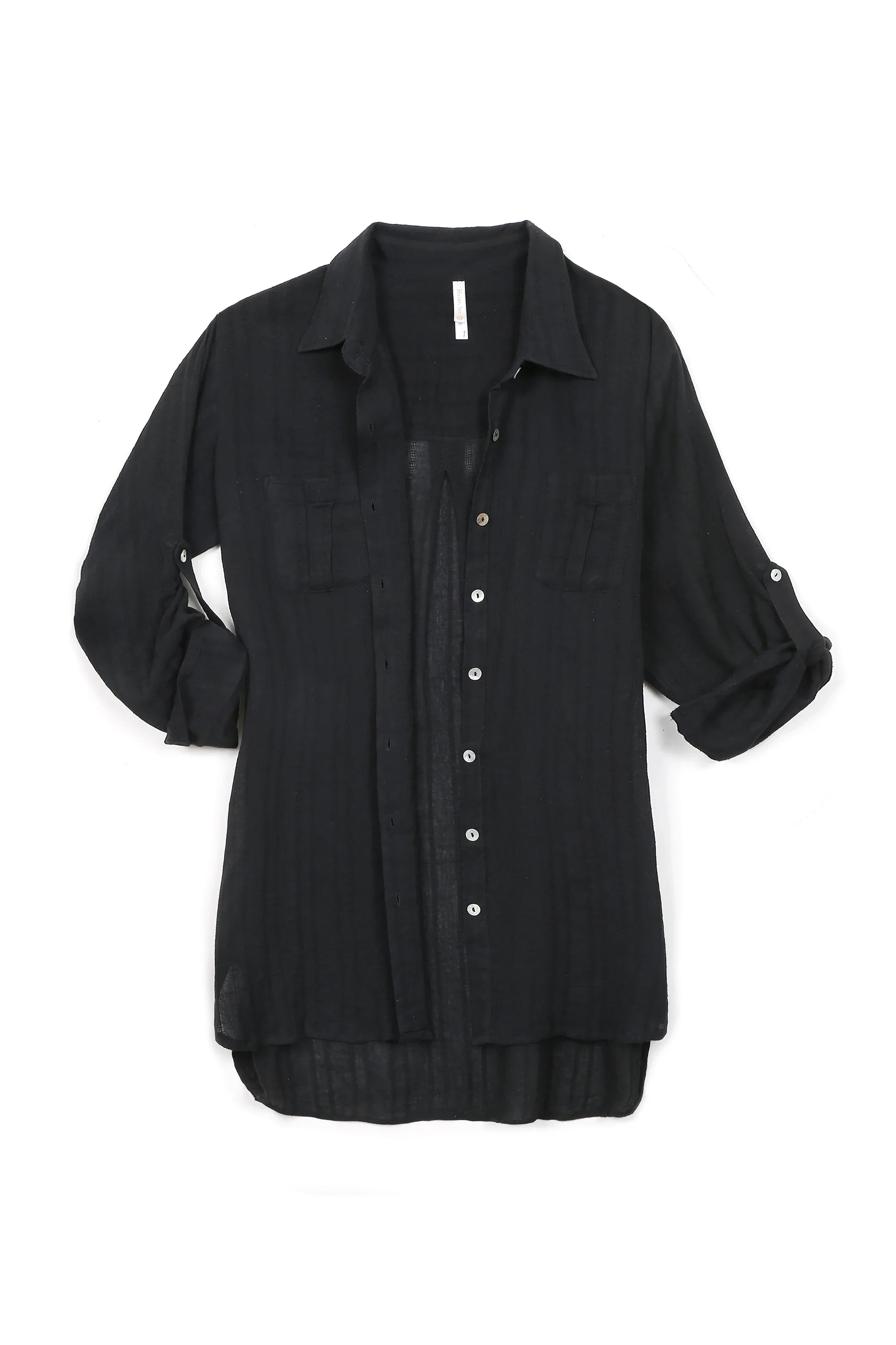 Stylish Black Relaxed Shirt Dress for Women - Comfortable Casual Wear for Office, Travel & Everyday Outfits