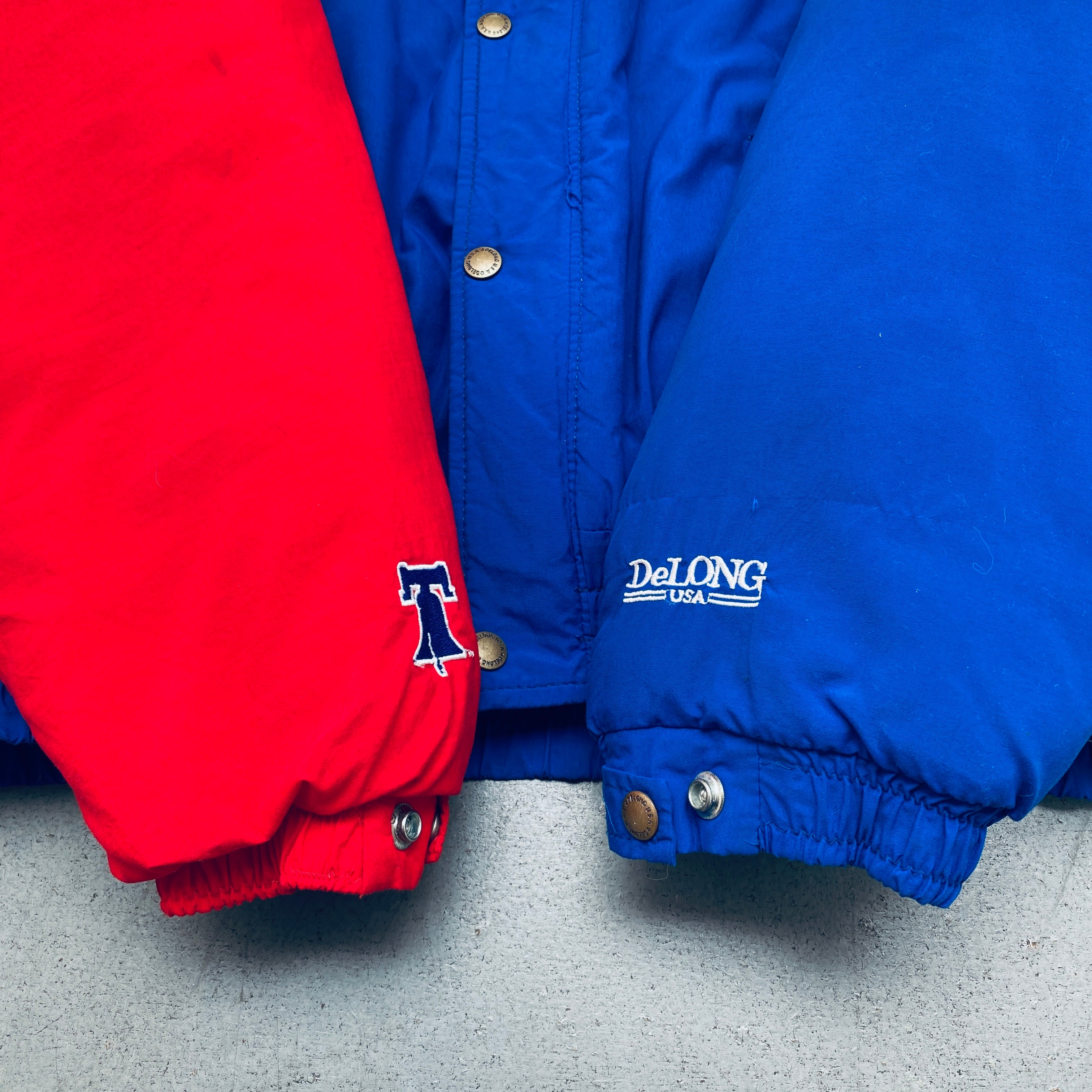 Philadelphia Phillies 1990s Vintage DeLong Full Zip Jacket XL - Retro Baseball Fan Apparel for Games, Collecting & Casual Wear