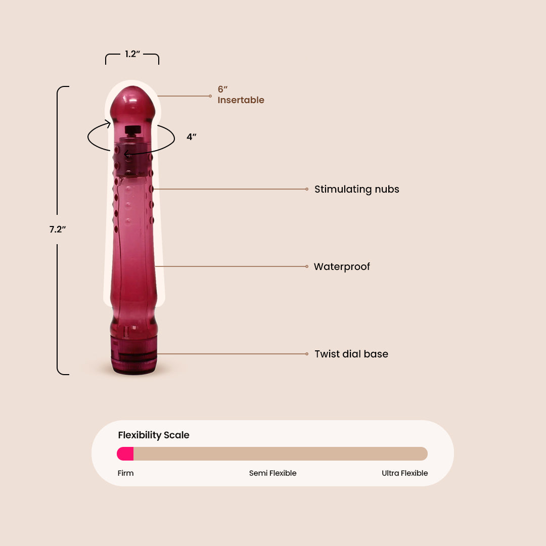 CalExotics Turbo Glider™ - Textured Pleasure Massager with Nubbed Shaft for Enhanced Stimulation | Perfect for Couples Play & Solo Sensual Exploration