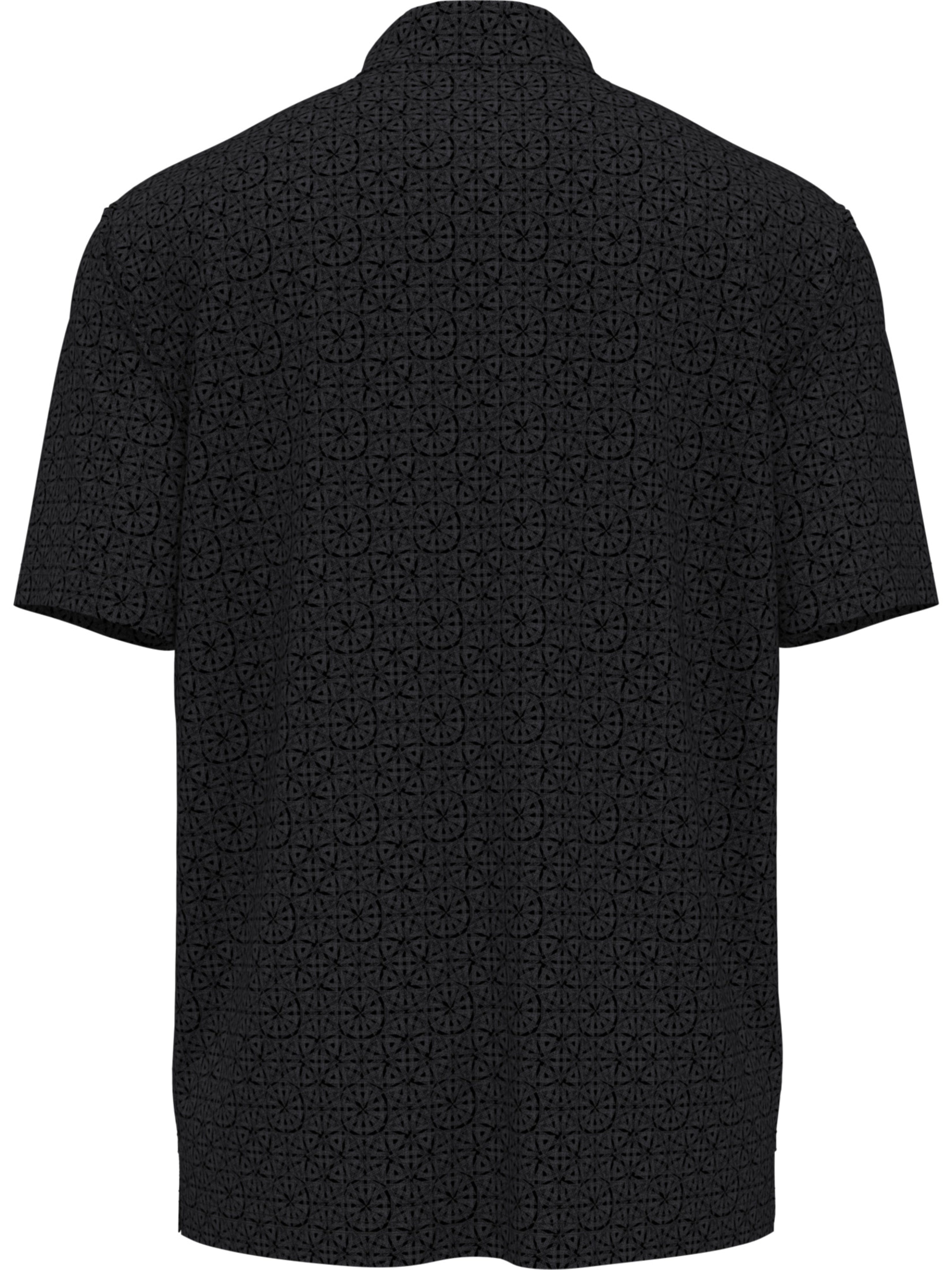 Men's Stitched Foulard Print Golf Polo Shirt - Breathable Performance Tee for Golf, Casual Wear & Outdoor Activities