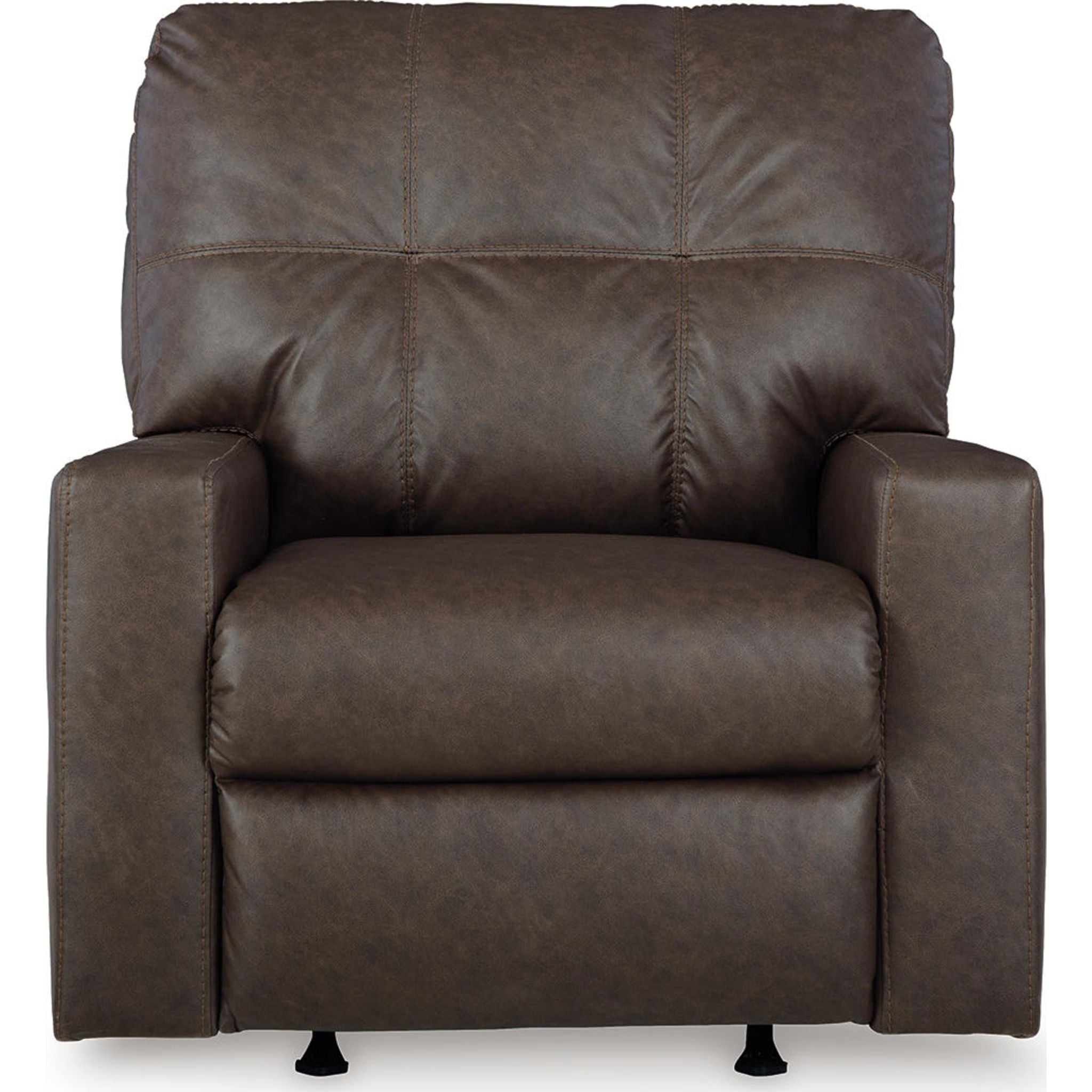 Barlin Mills Rocker Recliner Chair - Comfortable Leather Living Room Reclining Chair with Padded Armrests and Lumbar Support - Perfect for Relaxing, Watching TV or Napping in Your Home Theater, Bedroom or Office