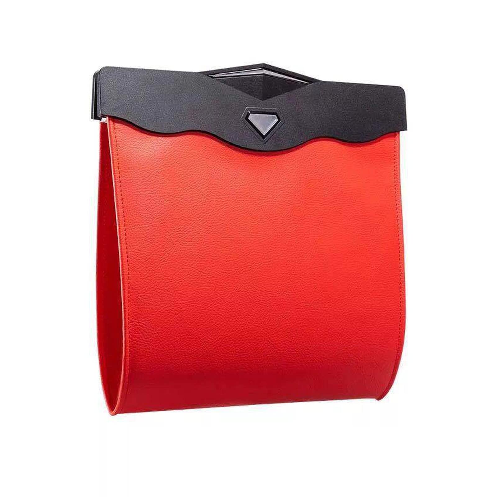 **Leak-Proof Car Trash Bag with LED Light - Multifunctional Car Organizer, Hidden Folding Garbage Can for Car, SUV, Truck (Red) - Perfect for Road Trips, Commuting & Travel**